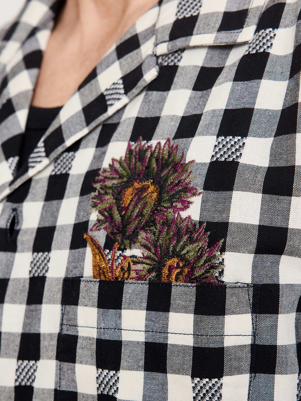 Relaxed-Fit Embroidered Cotton Resort Shirt - Black Gingham