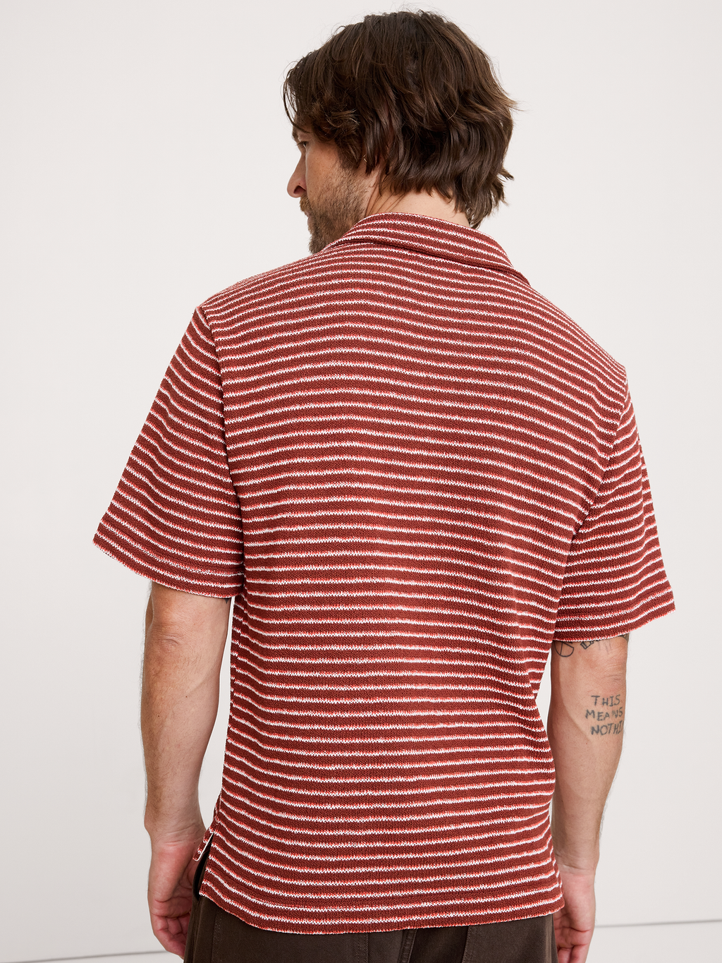 Relaxed-Fit Striped Polo - Jasper Red