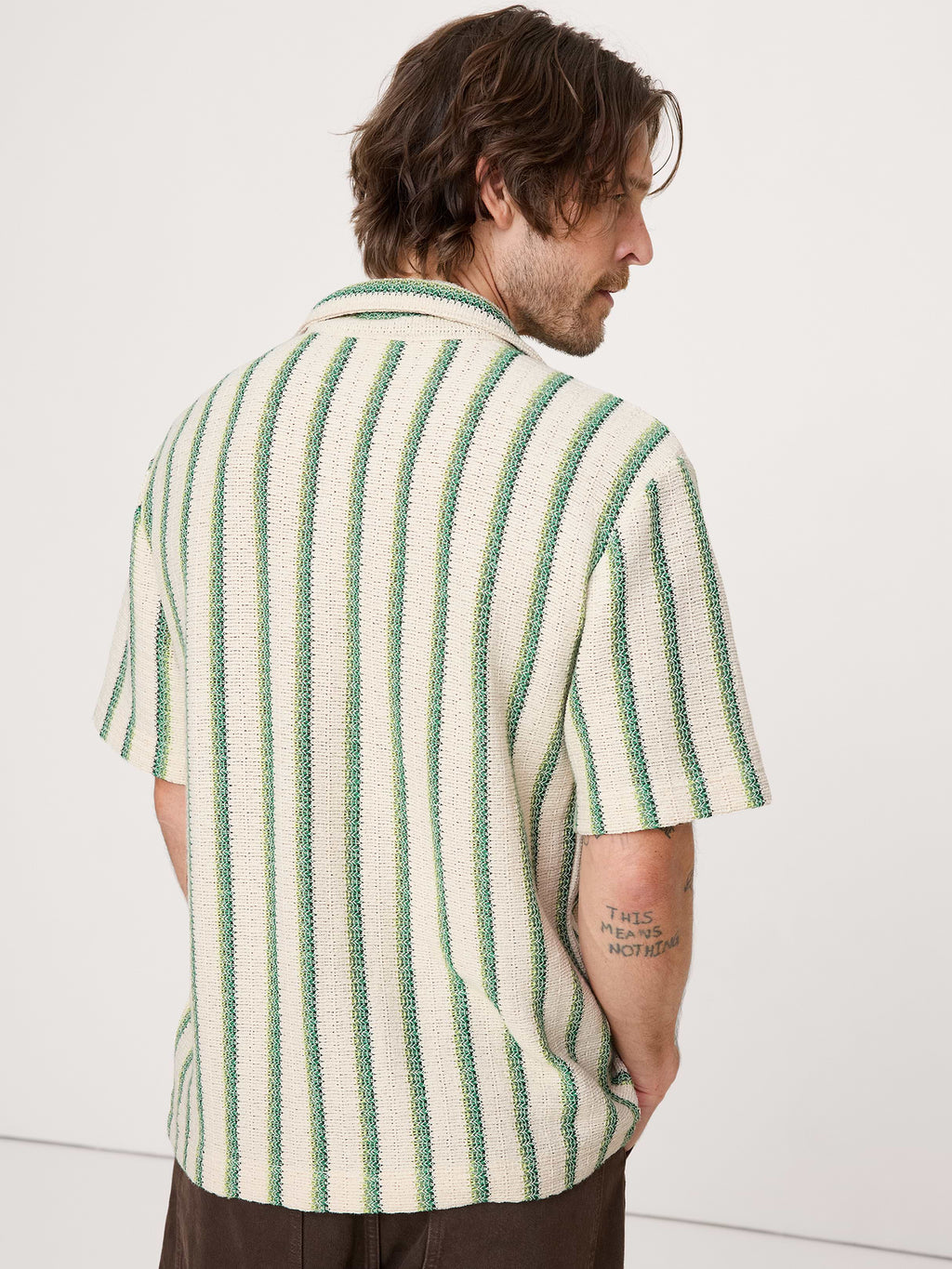 Stripe Knit Resort Shirt - Green Stripe