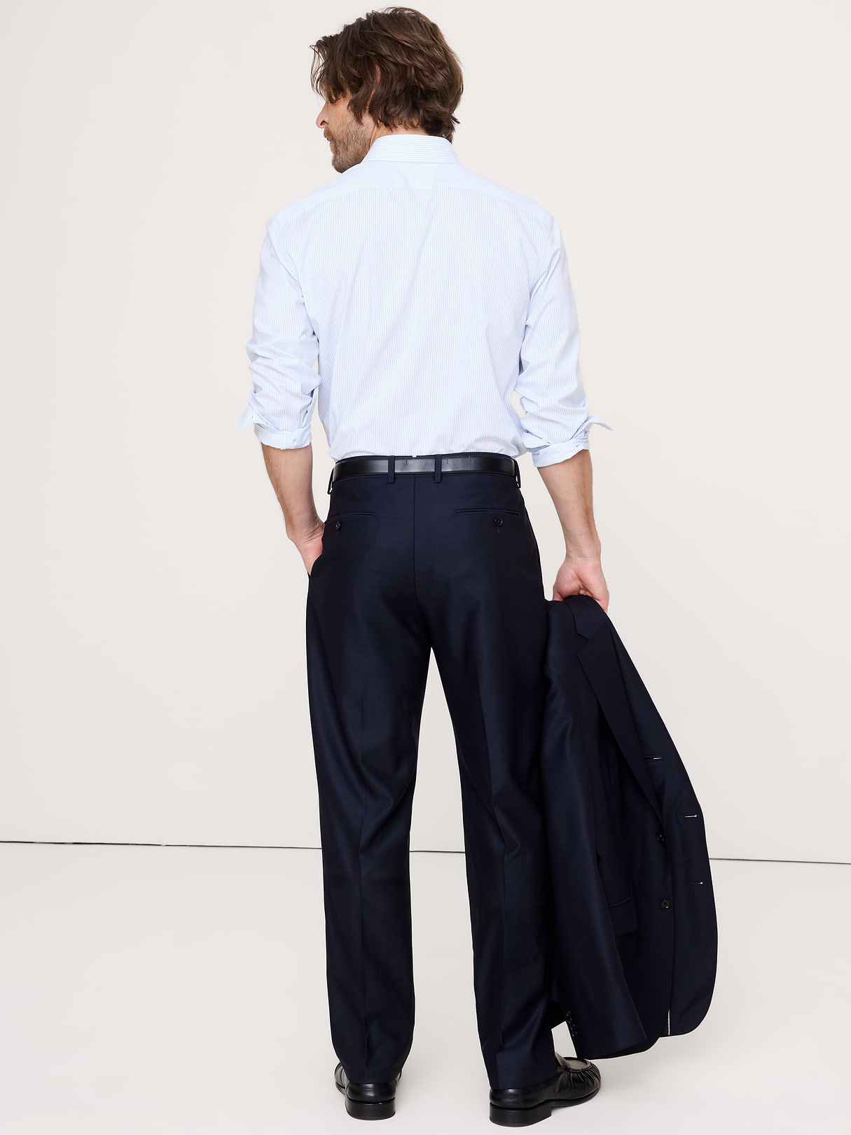 Signature Italian Hopsack Suit Pant - Navy Blue