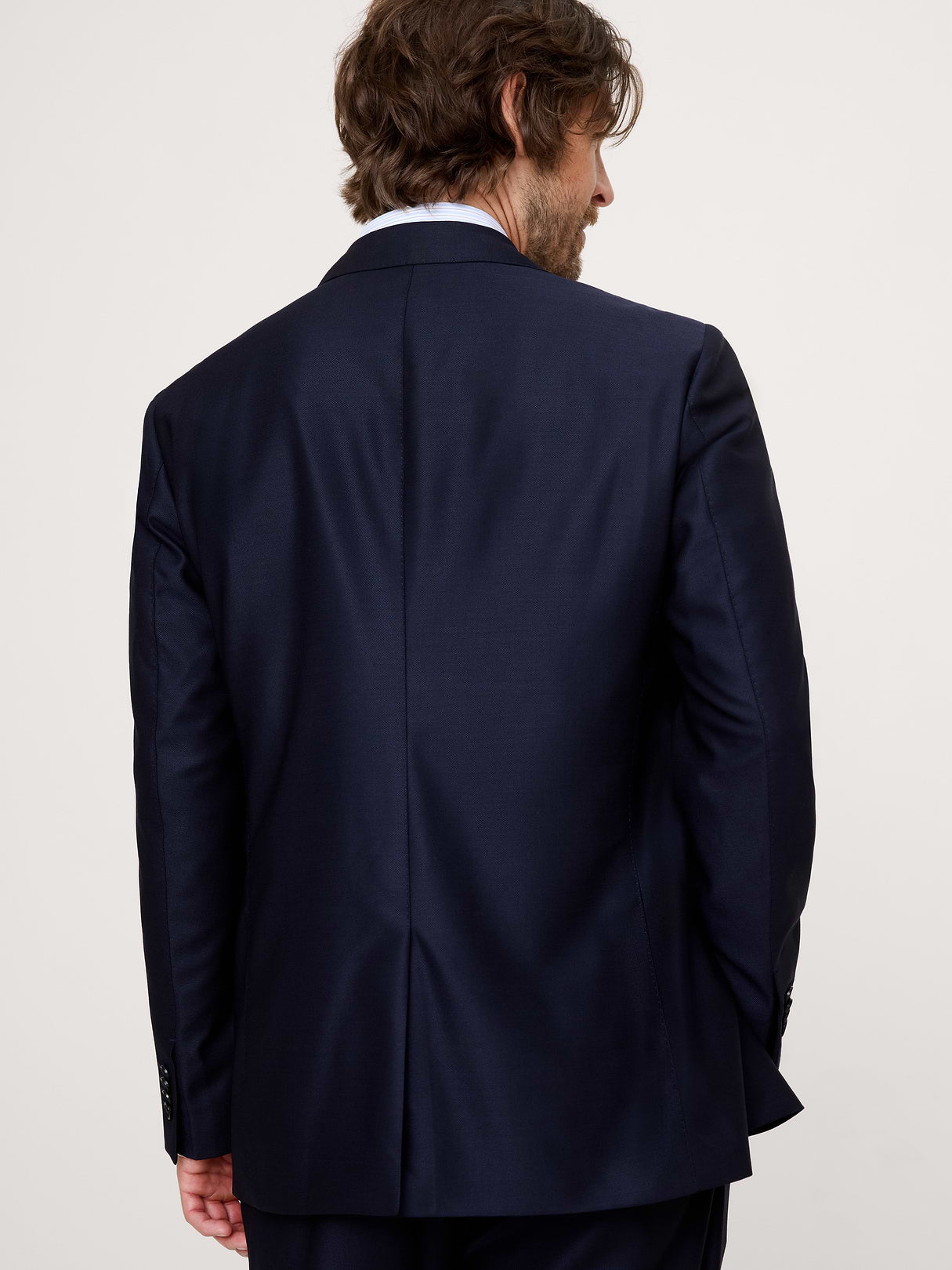 Signature Italian Hopsack Suit Jacket - Navy Blue