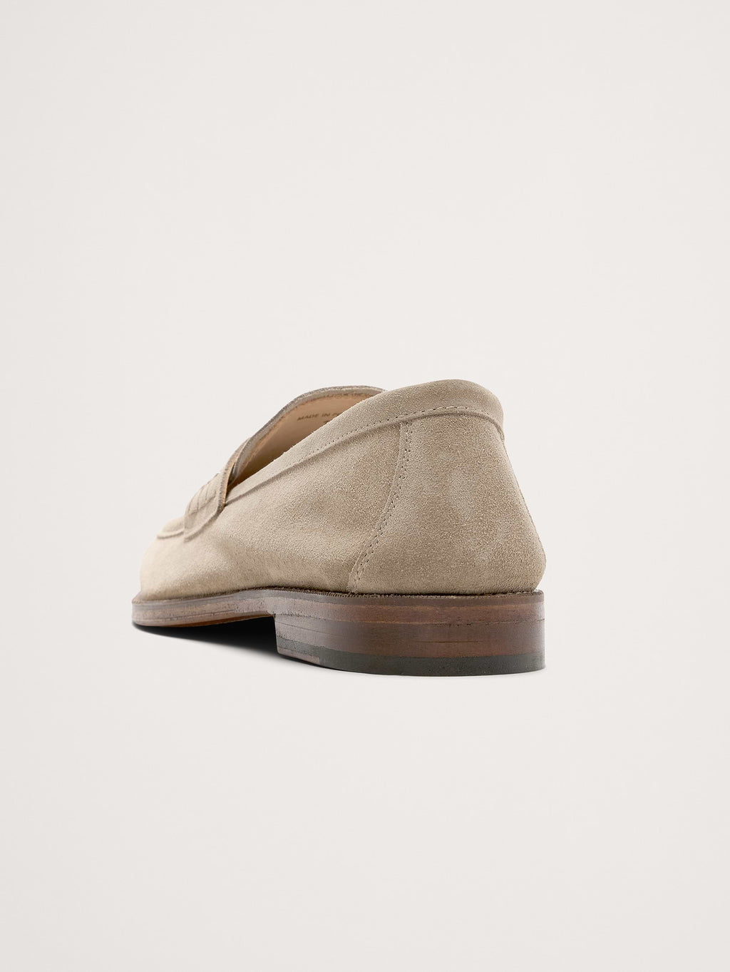 Italian Suede Penny Loafer - Khaki Beige