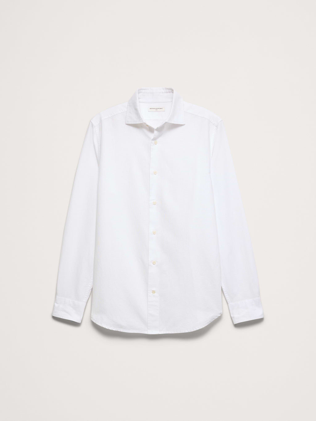 Slim-Fit Linen-Cotton Dress Shirt - White