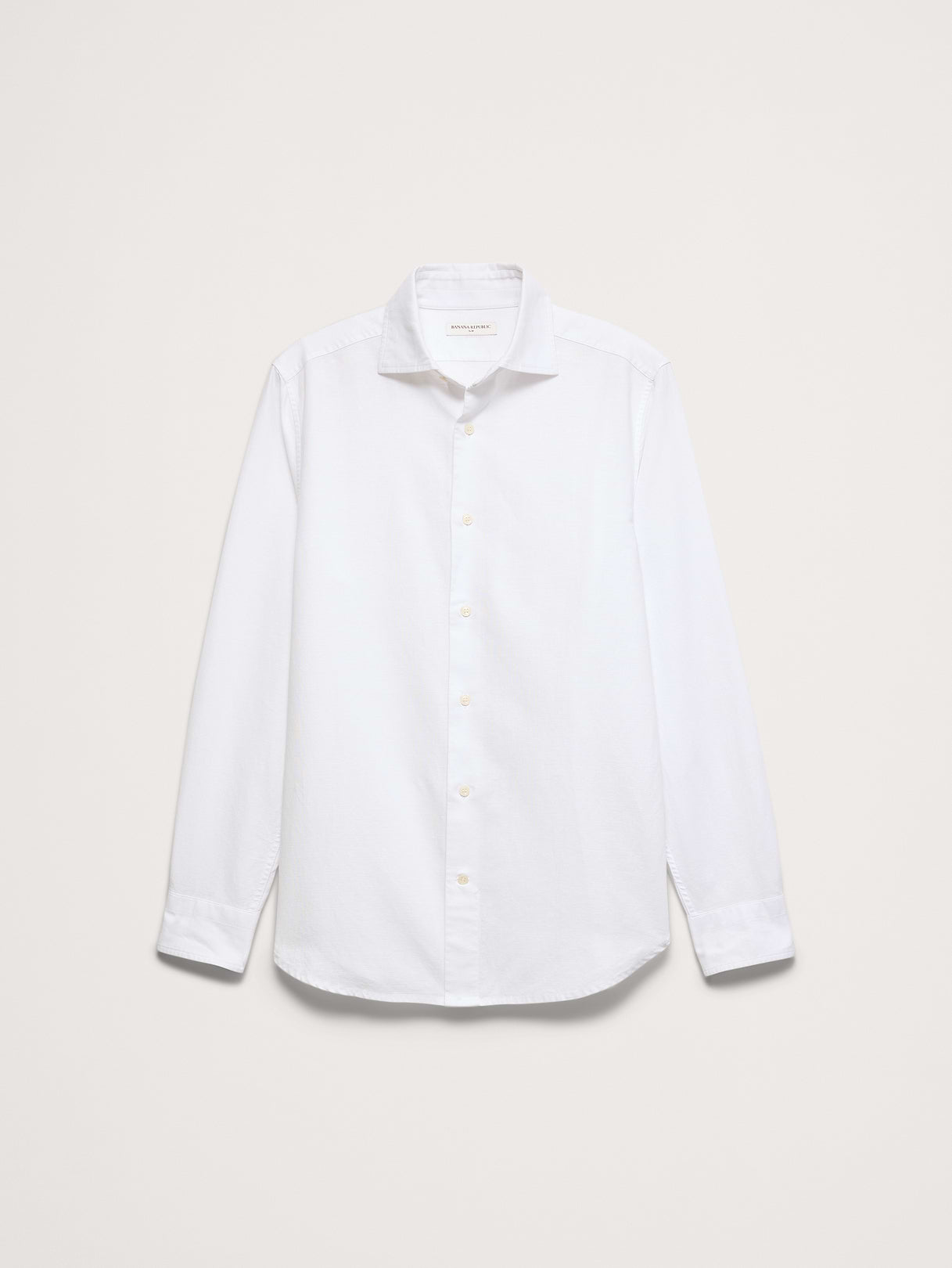 Slim-Fit Linen-Cotton Dress Shirt - White