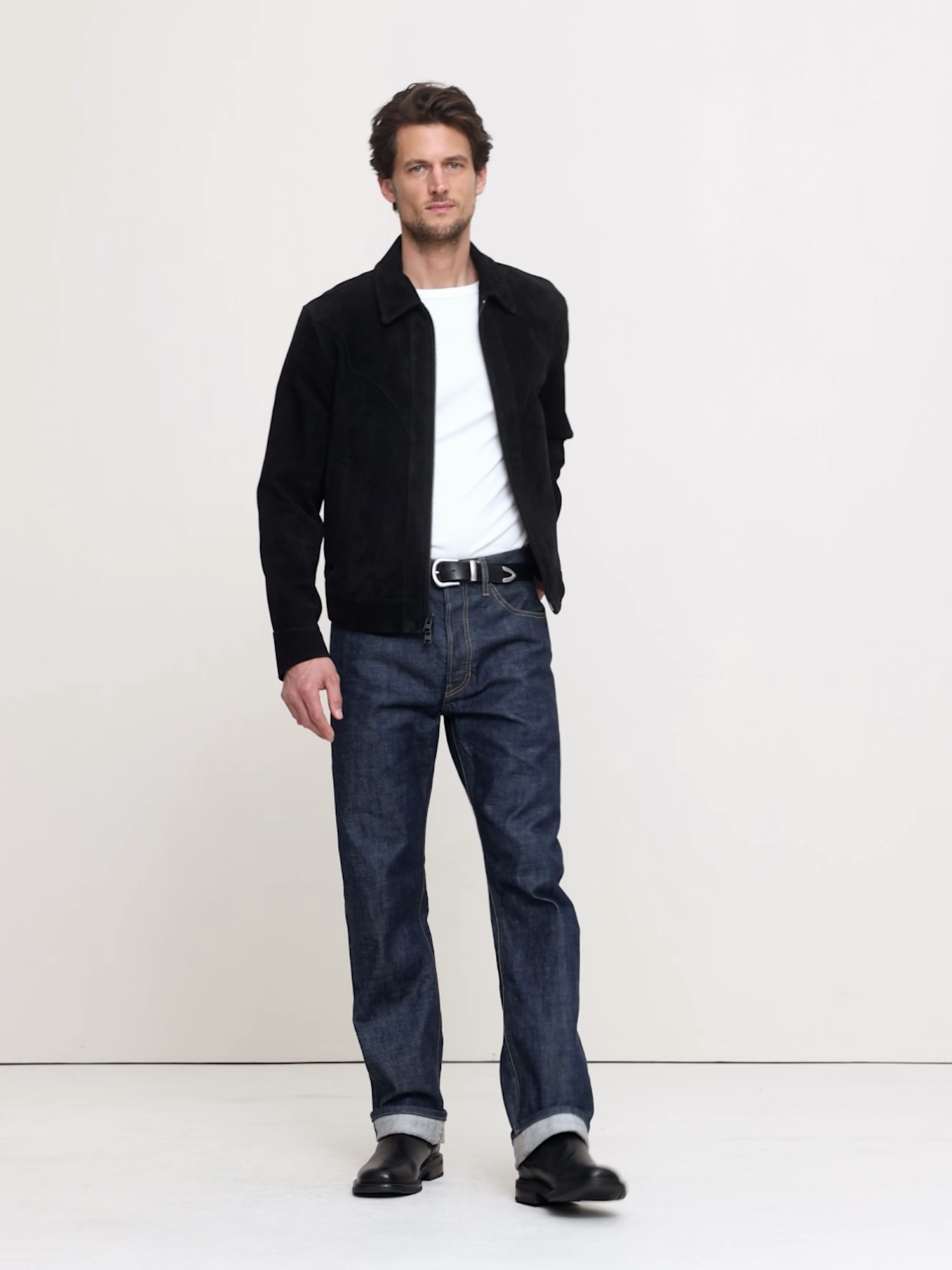 Suede Western Jacket - Black