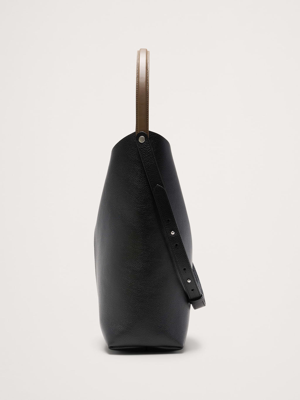 Slouchy Vida Italian Leather Bag - Black