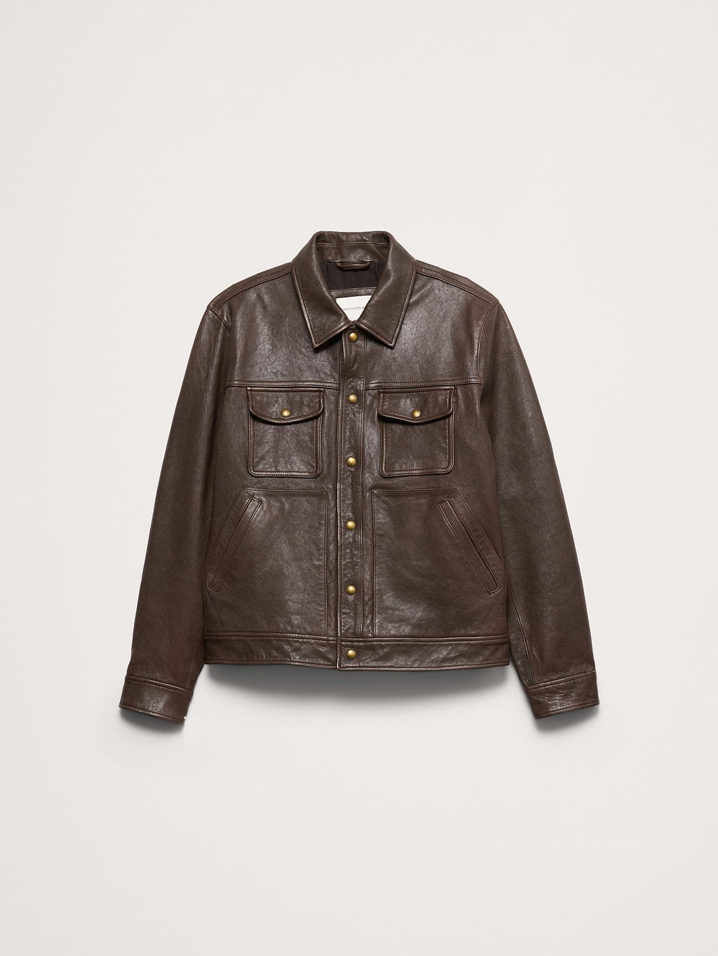 Leather Trucker Jacket - Chocolate Brown