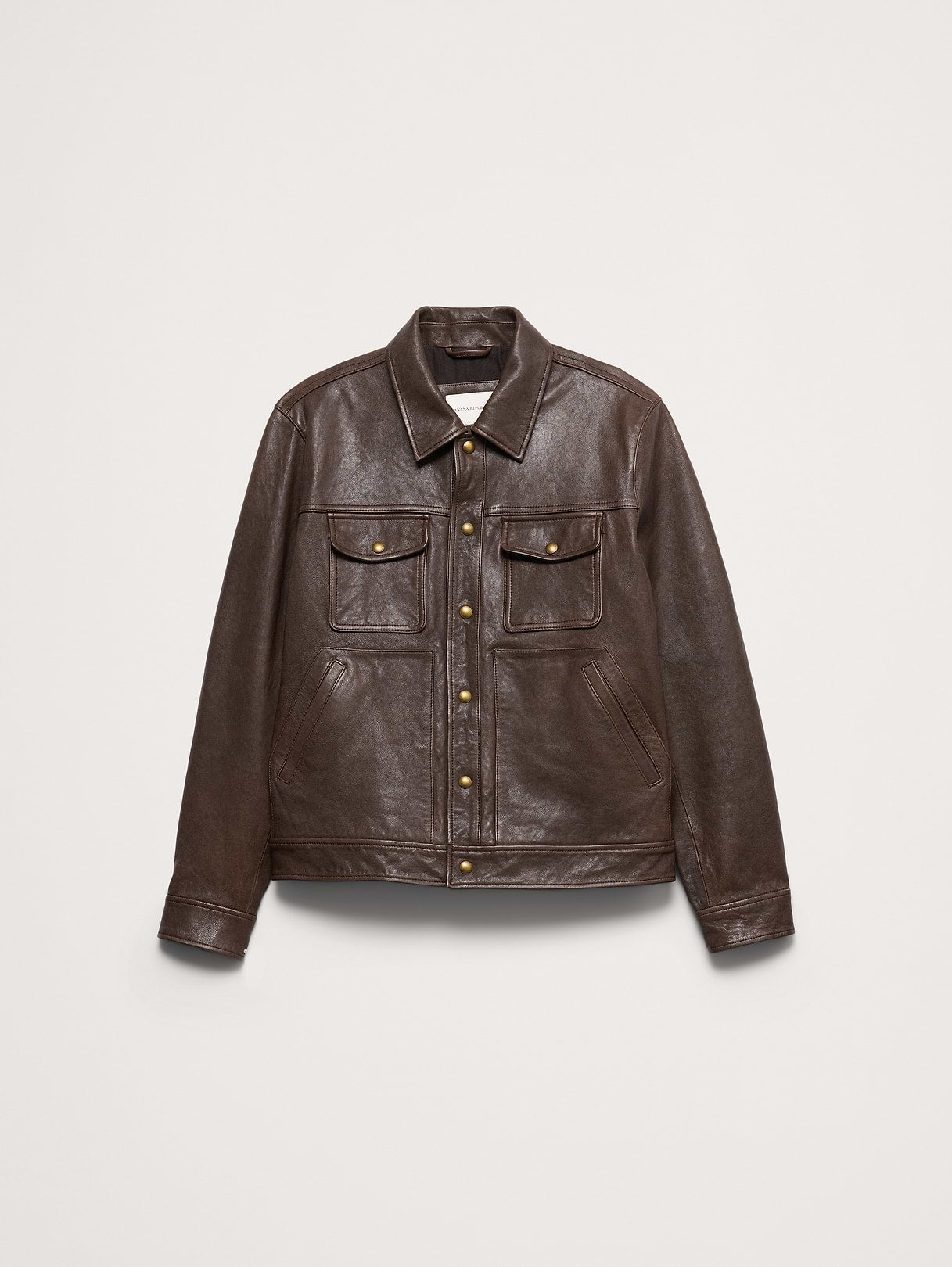 Leather Trucker Jacket - Chocolate Brown