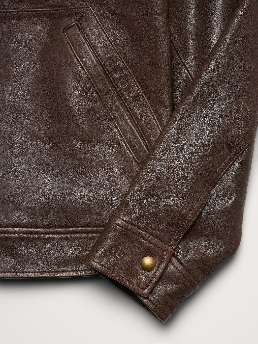 Leather Trucker Jacket - Chocolate Brown