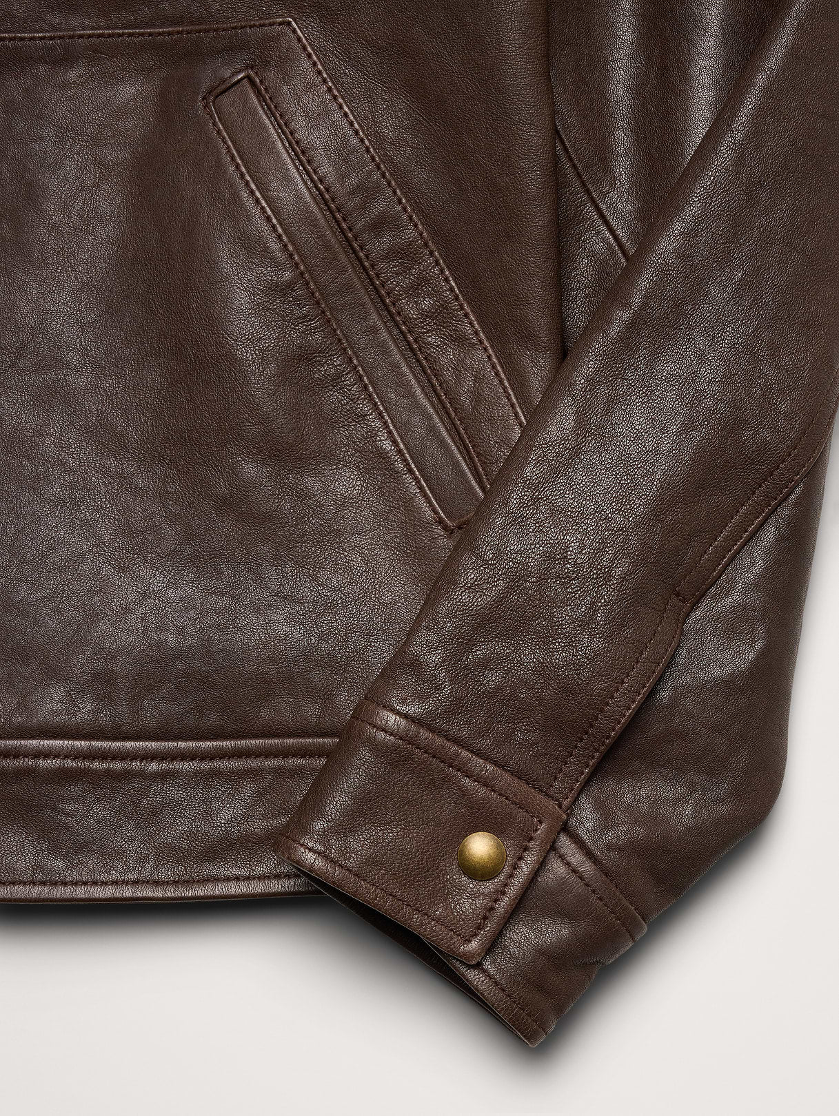 Leather Trucker Jacket - Chocolate Brown