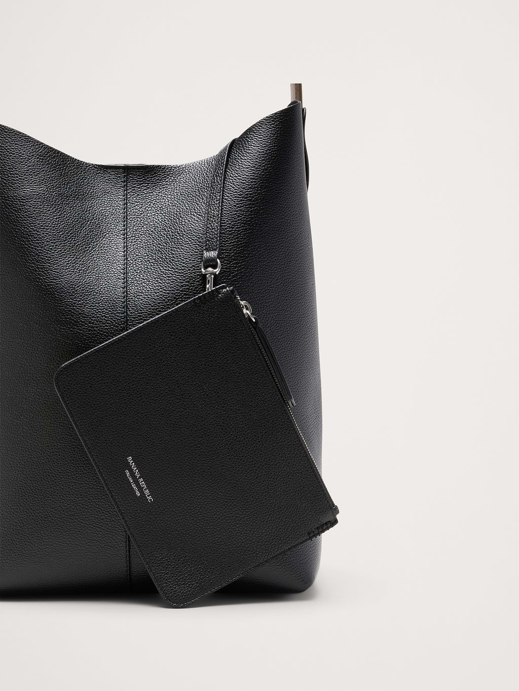 Slouchy Vida Italian Leather Bag - Black