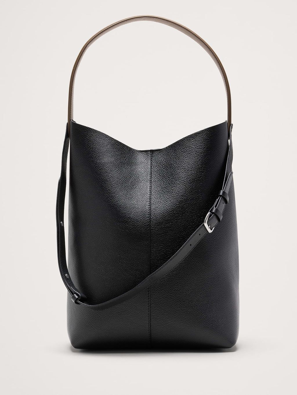 Slouchy Vida Italian Leather Bag - Black