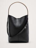 Slouchy Vida Italian Leather Bag - Black
