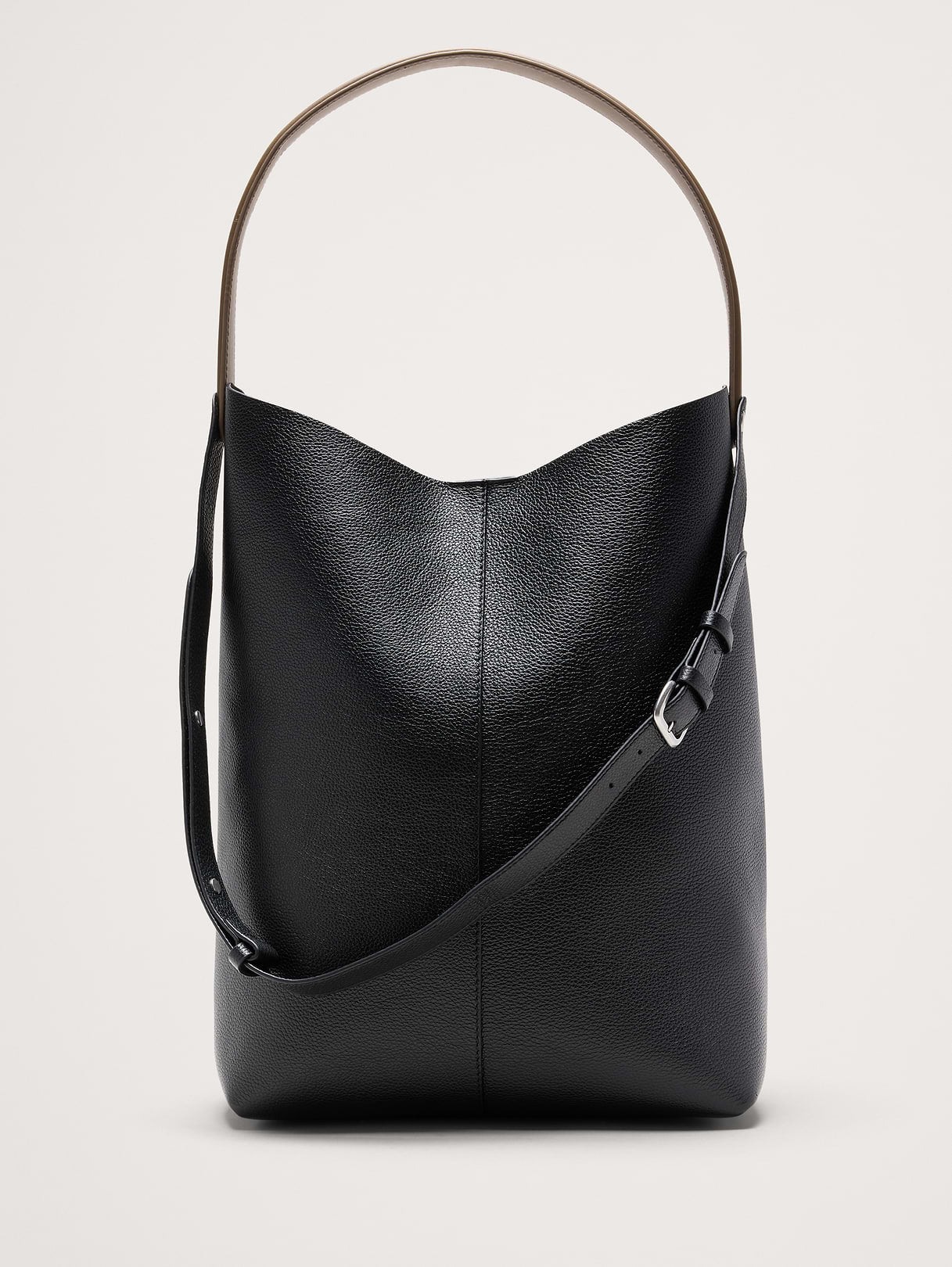 Slouchy Vida Italian Leather Bag - Black