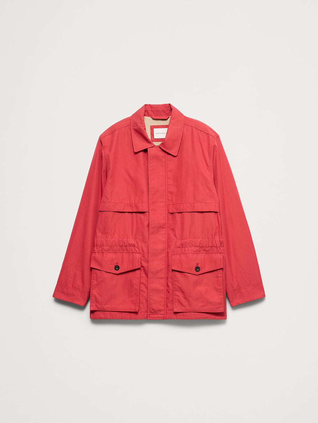 Cotton-Nylon Field Jacket - Terracotta Red