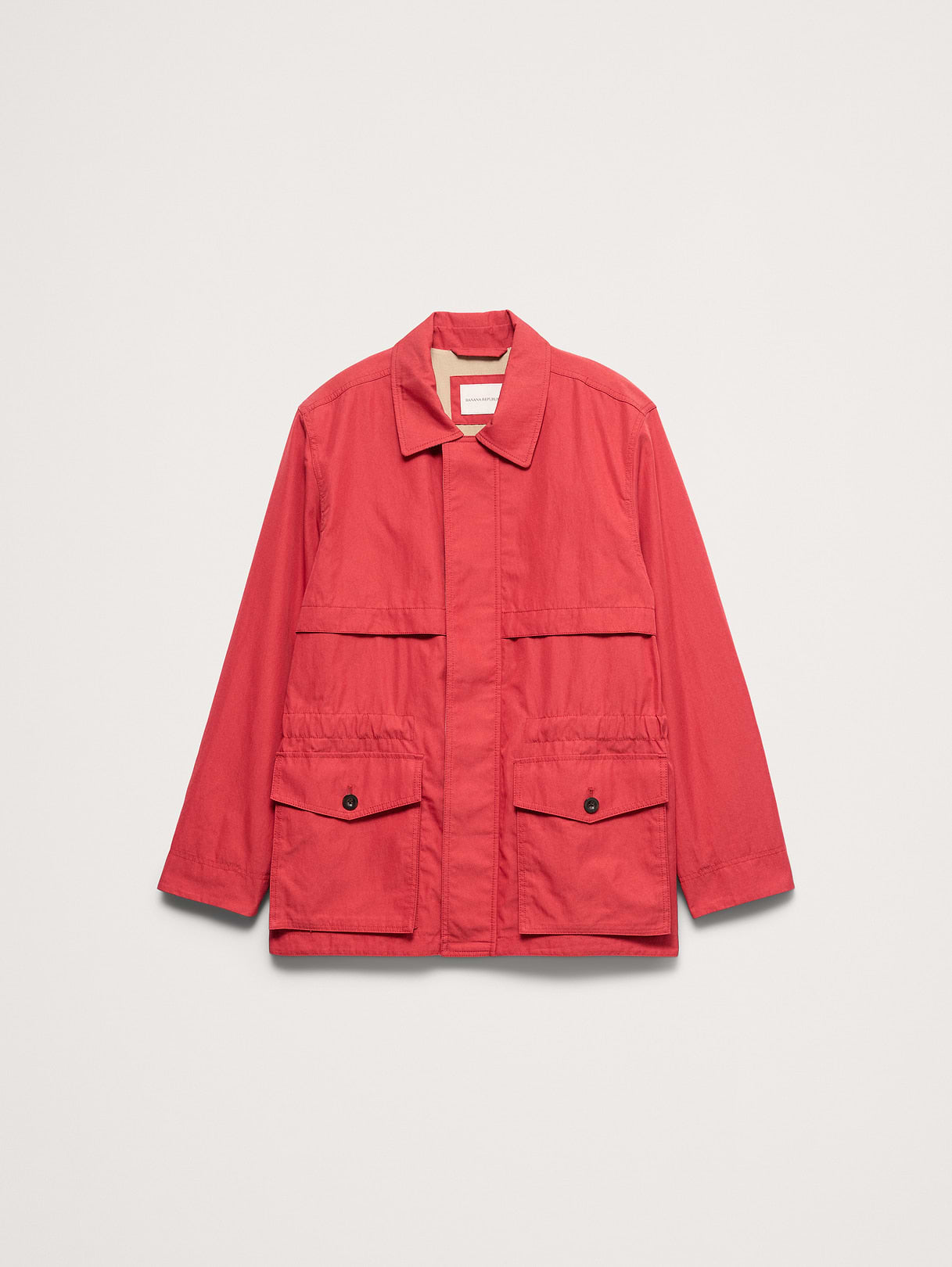 Cotton-Nylon Field Jacket - Terracotta Red
