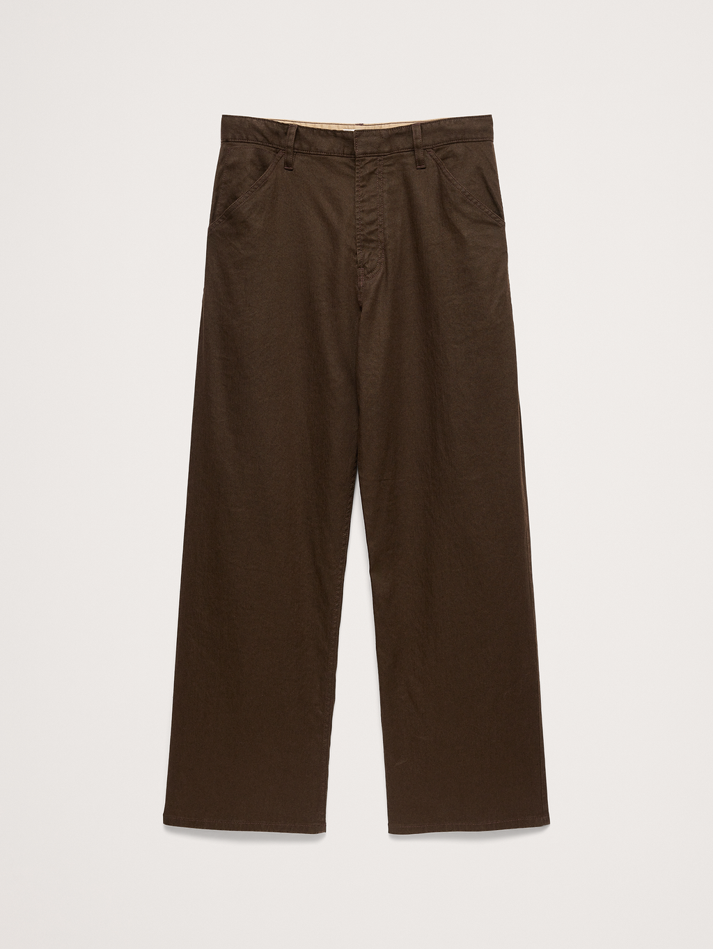 Loose Italian Linen-Cotton Pant - Brownstone