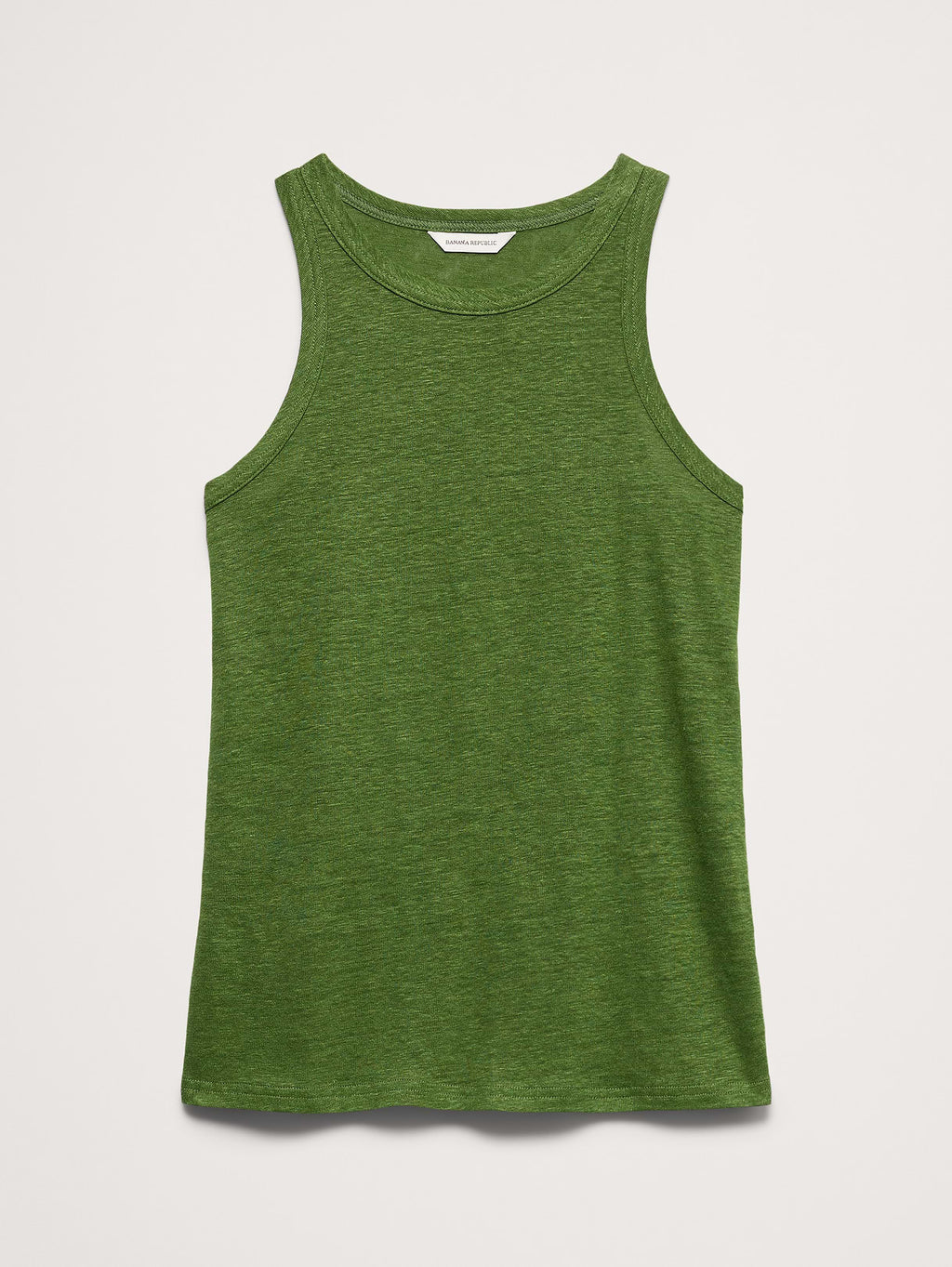 Linen Cutaway Tank - Cactus Grove Green