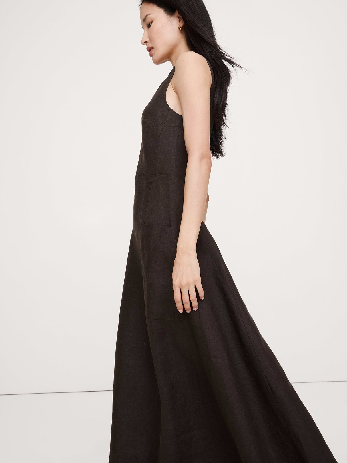 Linen Pocket Maxi Dress - Brownstone