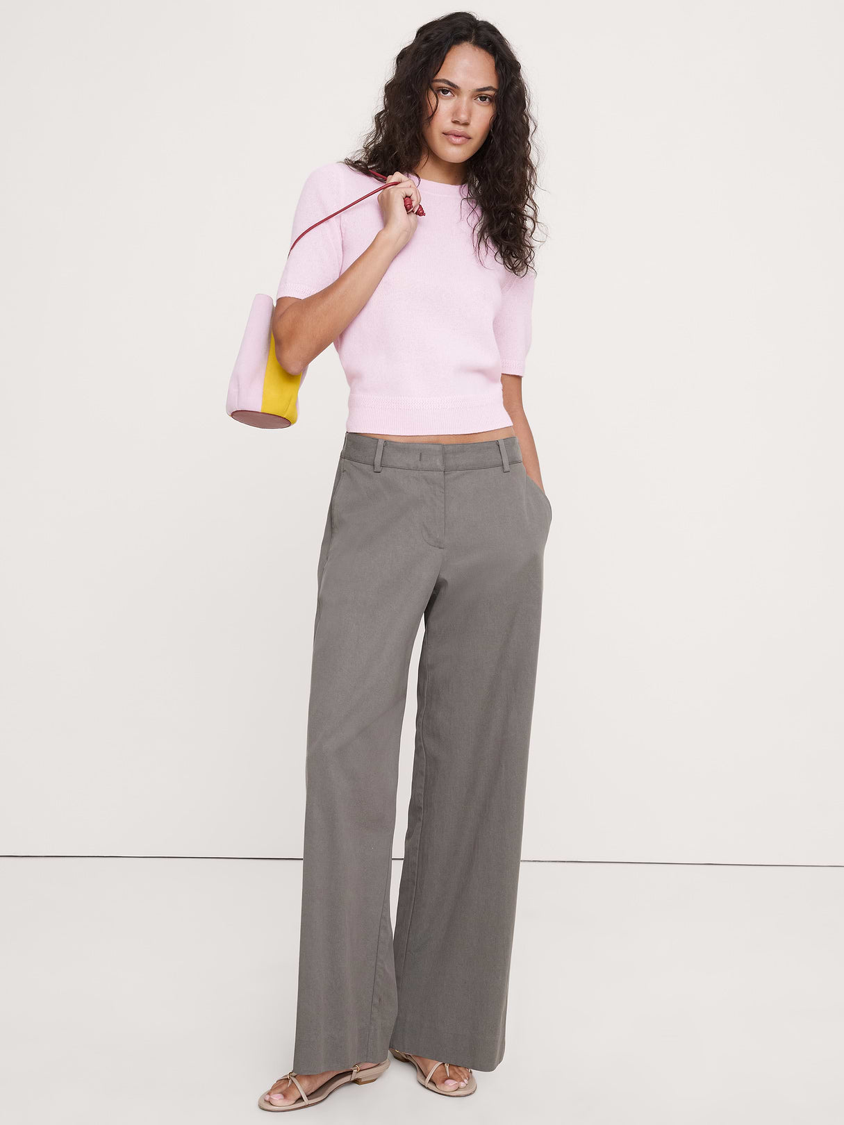 Lightweight Cashmere Short-Sleeve Sweater - Mellow Pink