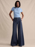 High-Rise Wide-Leg Lightweight Palazzo Jean - Dark Wash