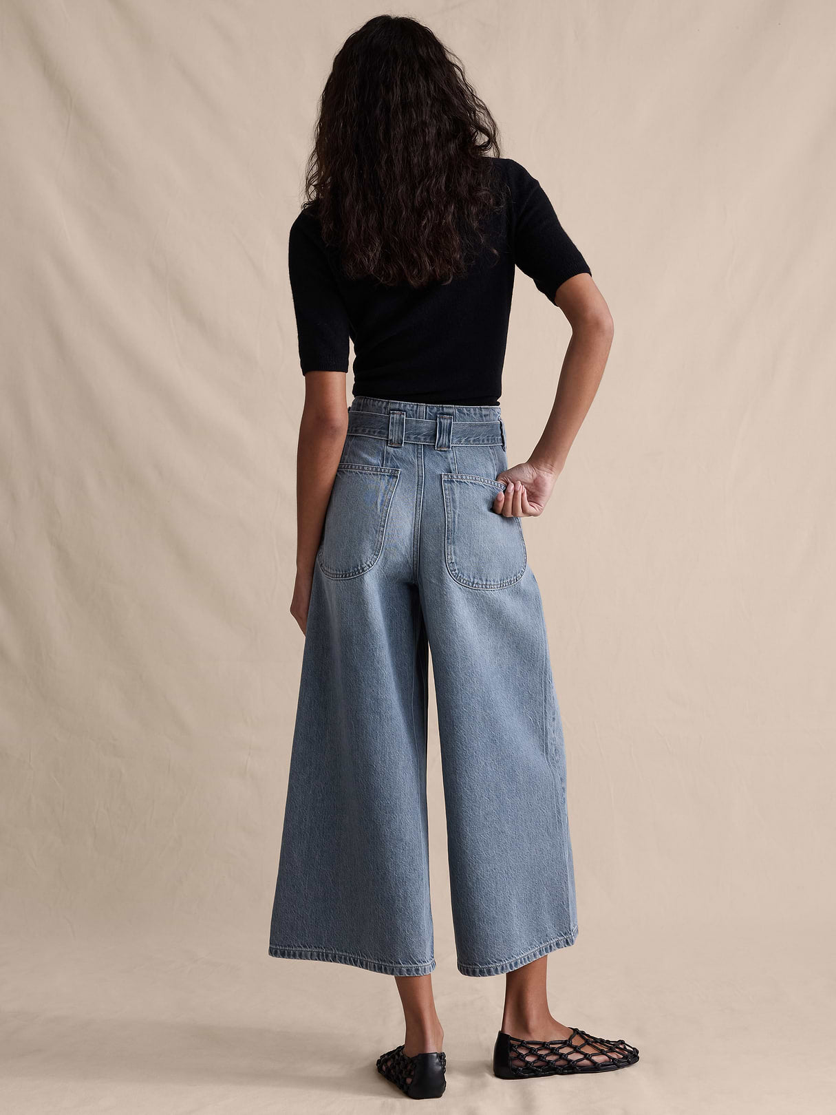 Ultra-High Rise Lightweight Culotte Jean - Light Wash
