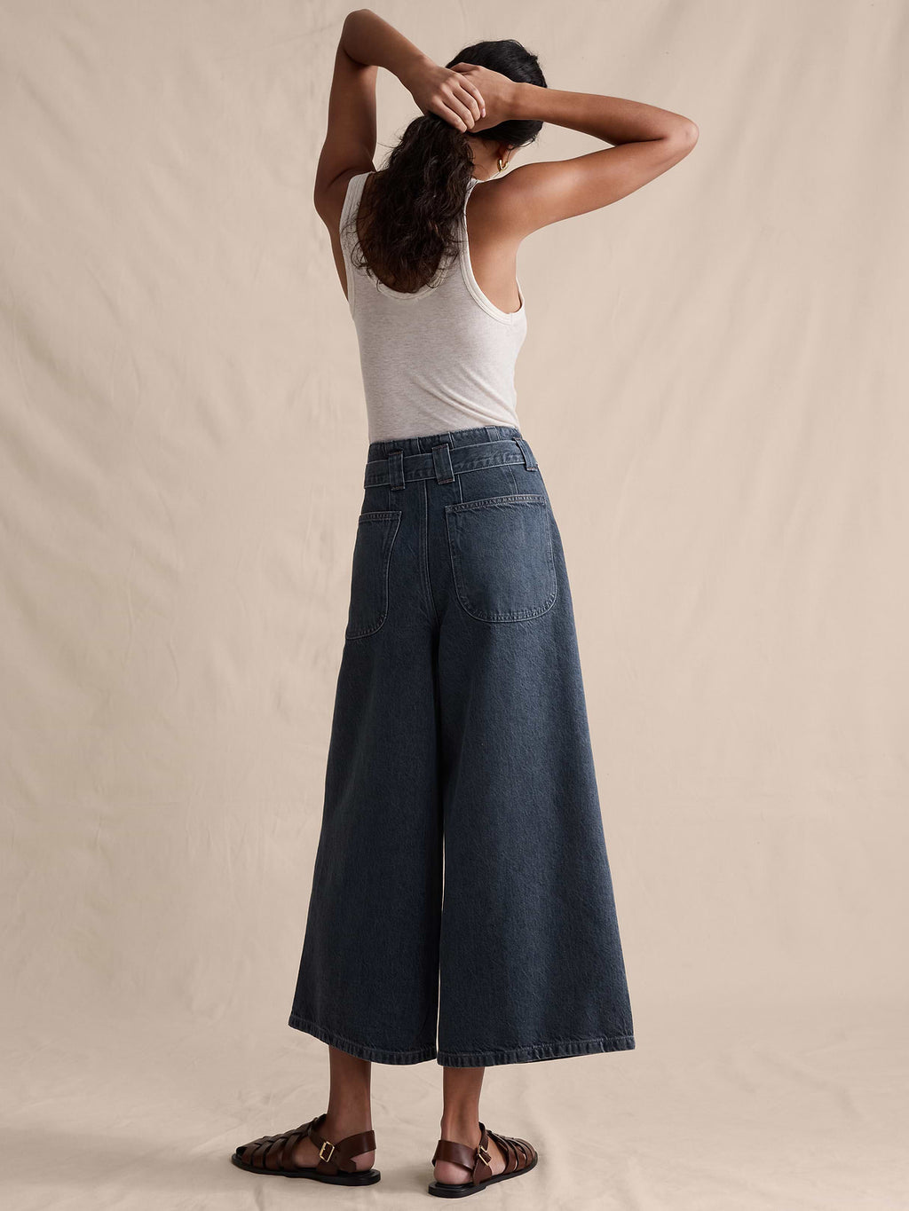 Ultra-High Rise Lightweight Culotte Jean - Dark Wash