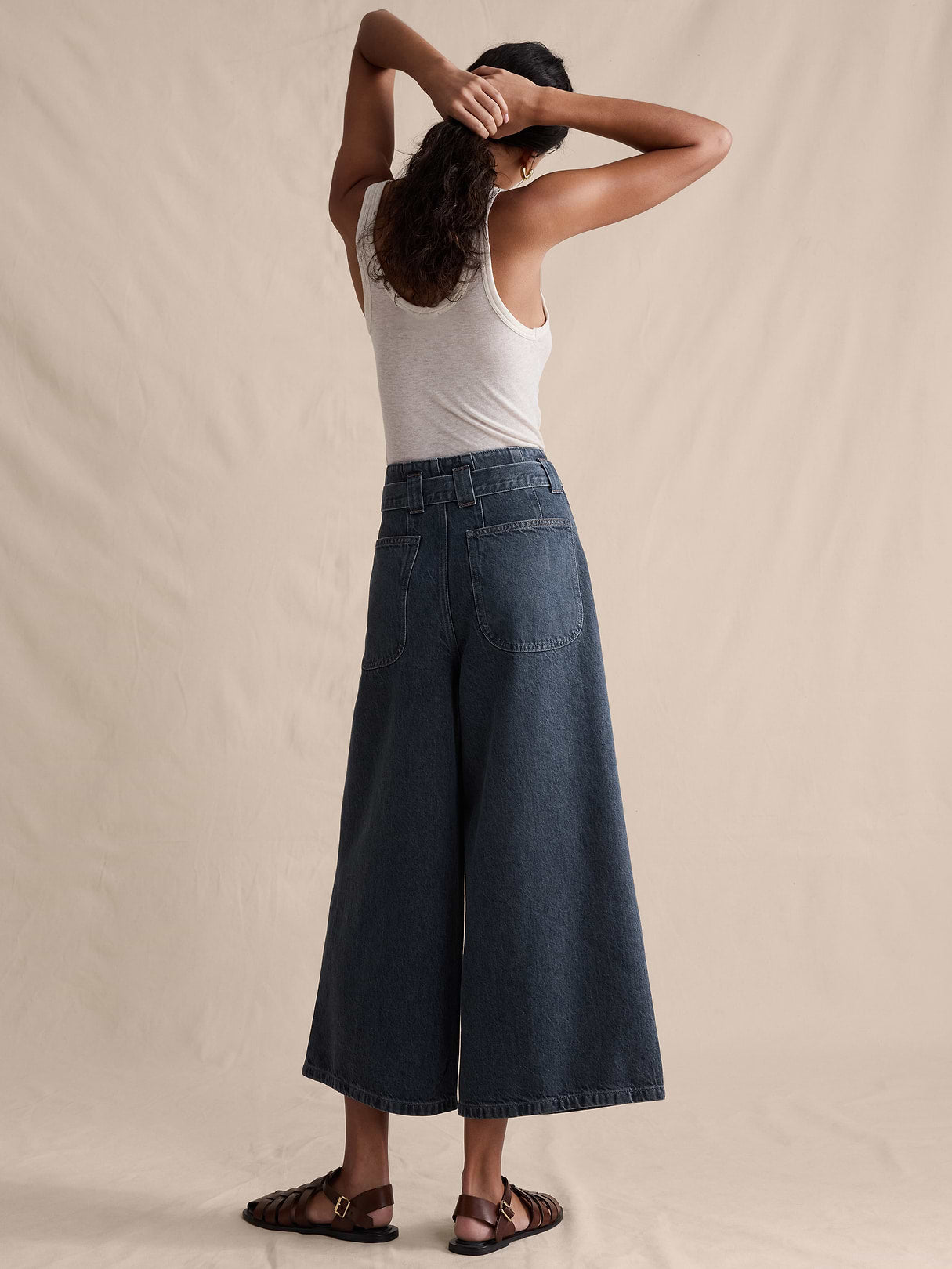 Ultra-High Rise Lightweight Culotte Jean - Dark Wash