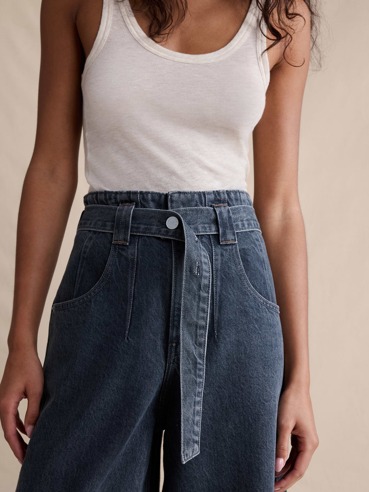 Ultra-High Rise Lightweight Culotte Jean - Dark Wash