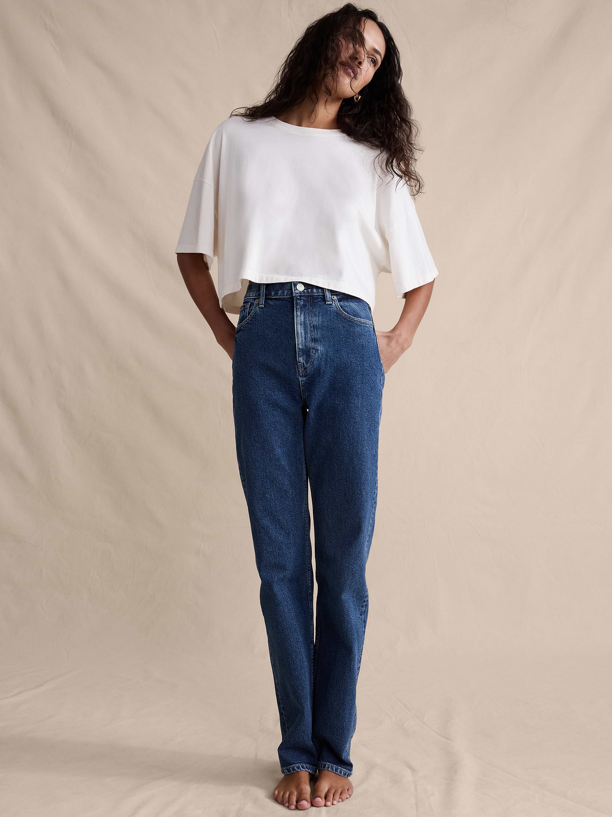 High-Rise 90S Straight Jean - Stone Wash