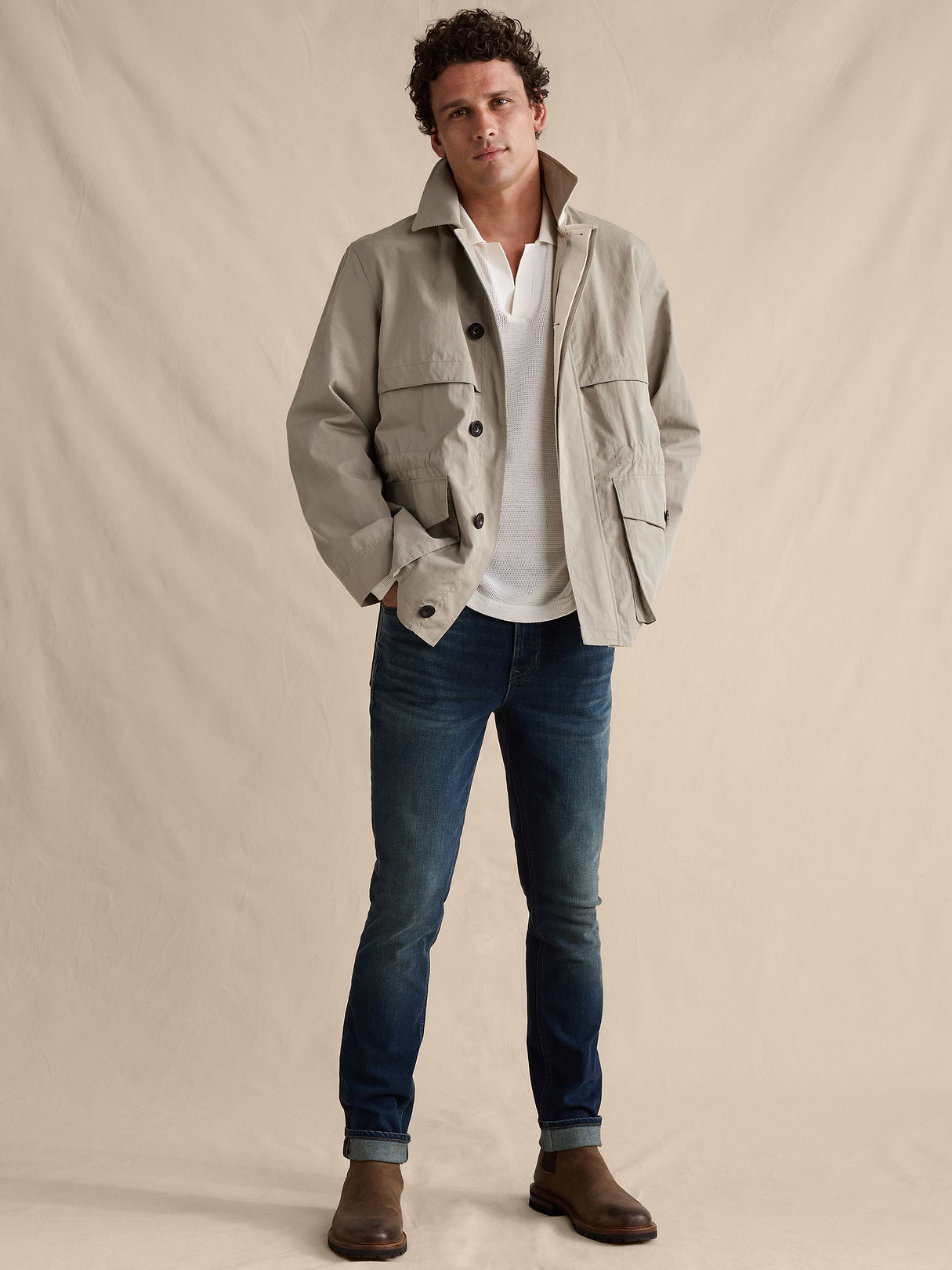 Slim Luxe Traveler Jean - Dusty Blue