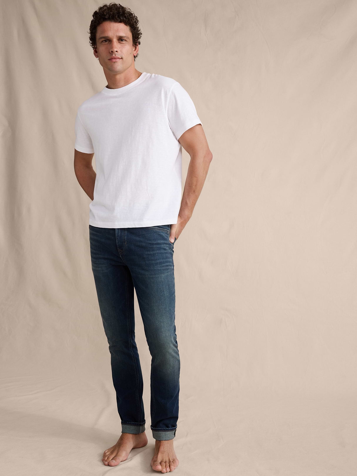 Slim Luxe Traveler Jean - Dusty Blue