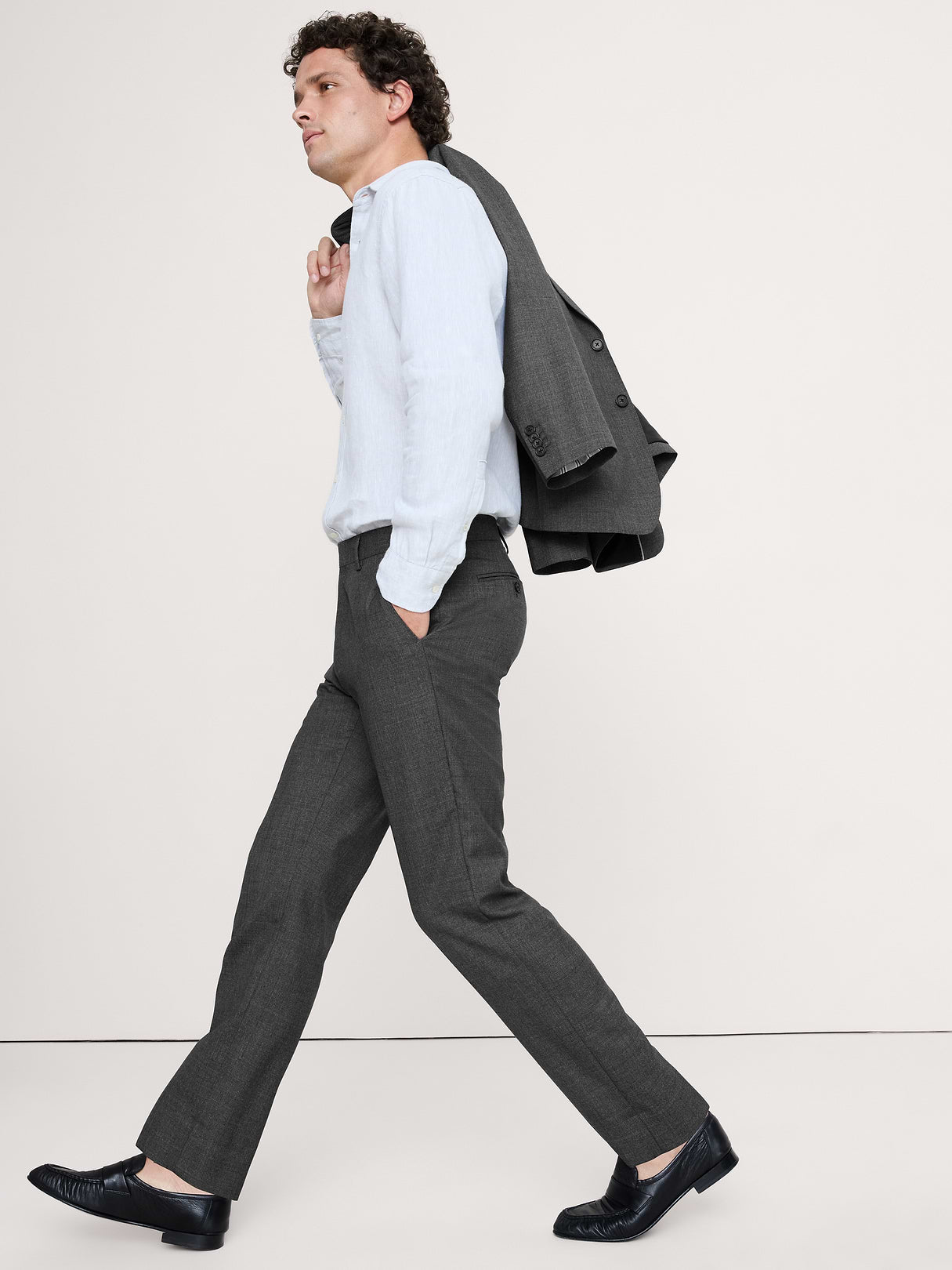Signature Italian Rustico Suit Pant - Charcoal Gray