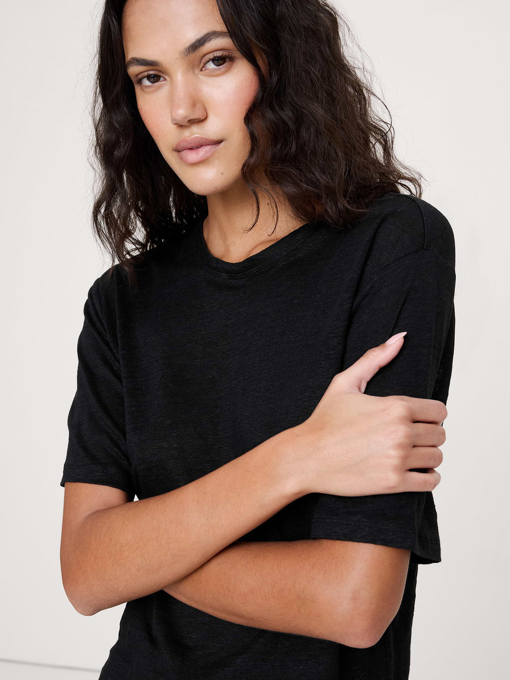 Relaxed Linen T-Shirt - Black