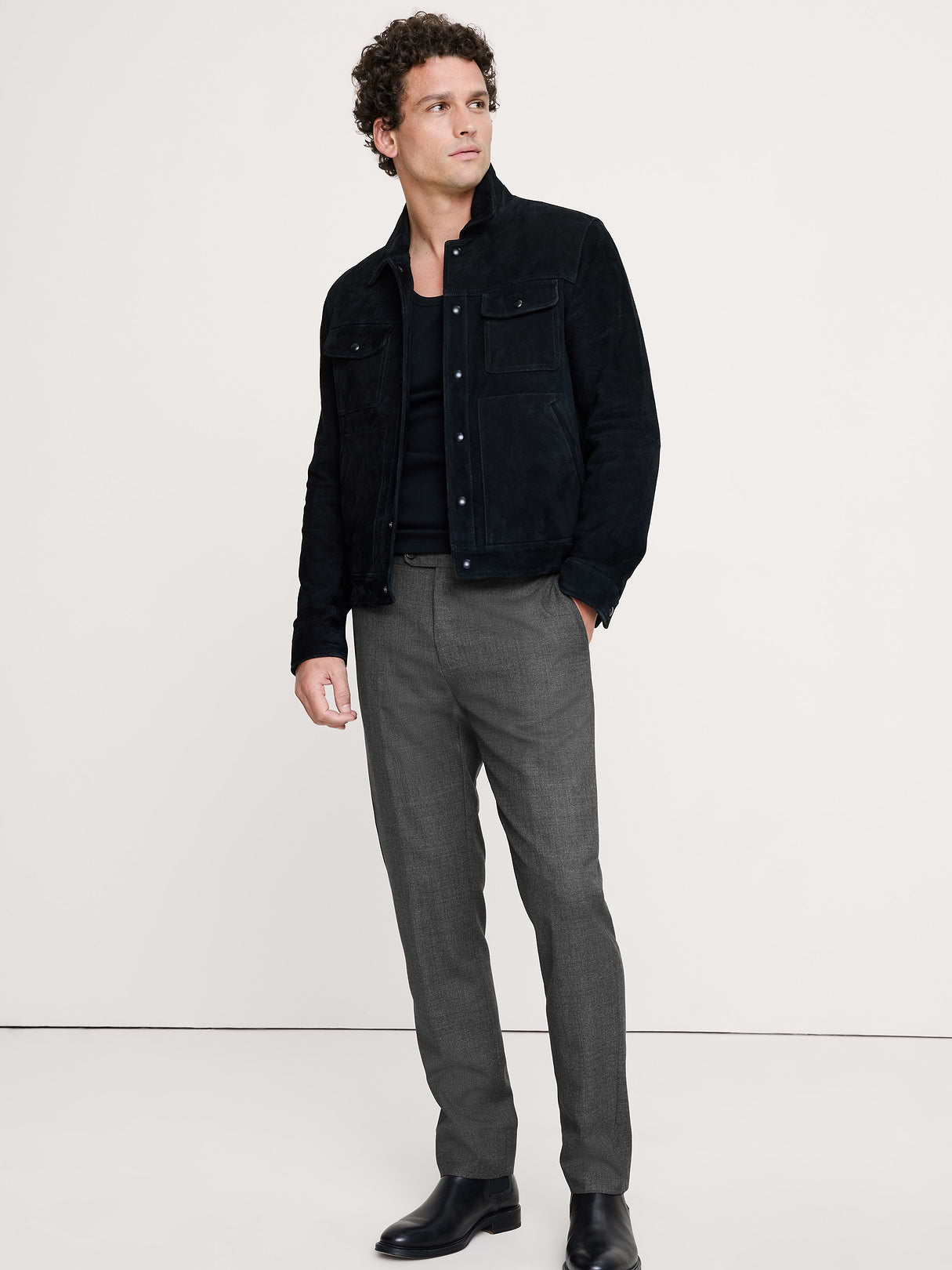 Signature Italian Rustico Suit Pant - Charcoal Gray