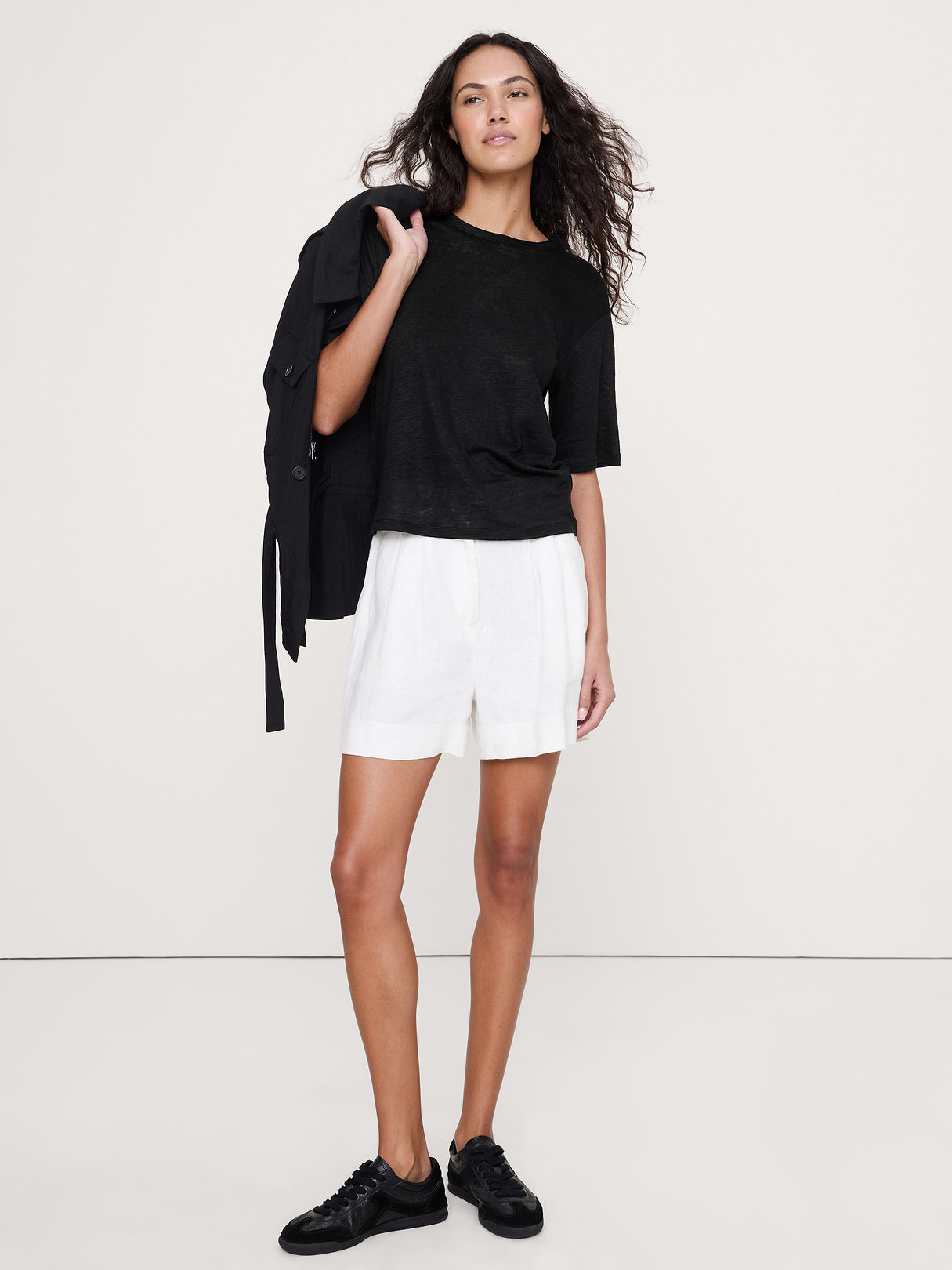Relaxed Linen T-Shirt - Black