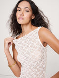Lace Boatneck Tank - Cream White