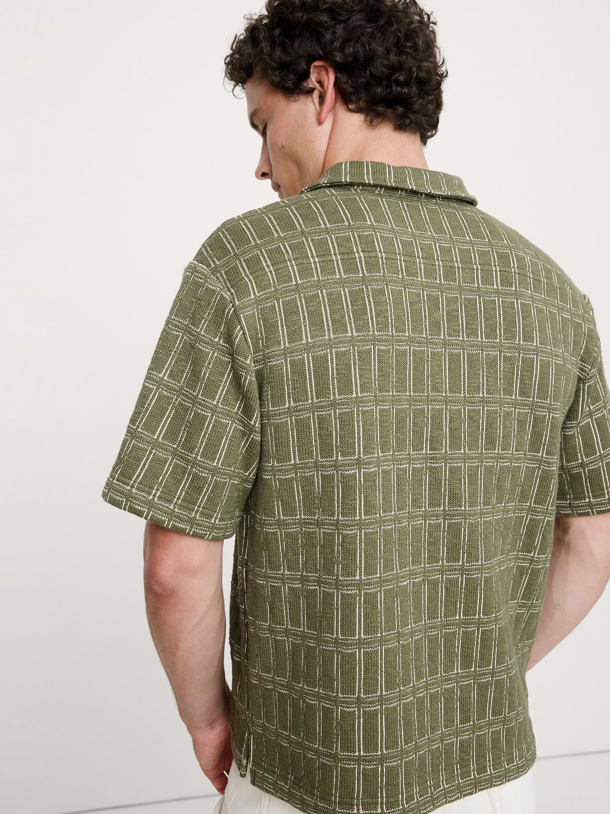Relaxed-Fit Jacquard Resort Shirt - Winter Moss Green
