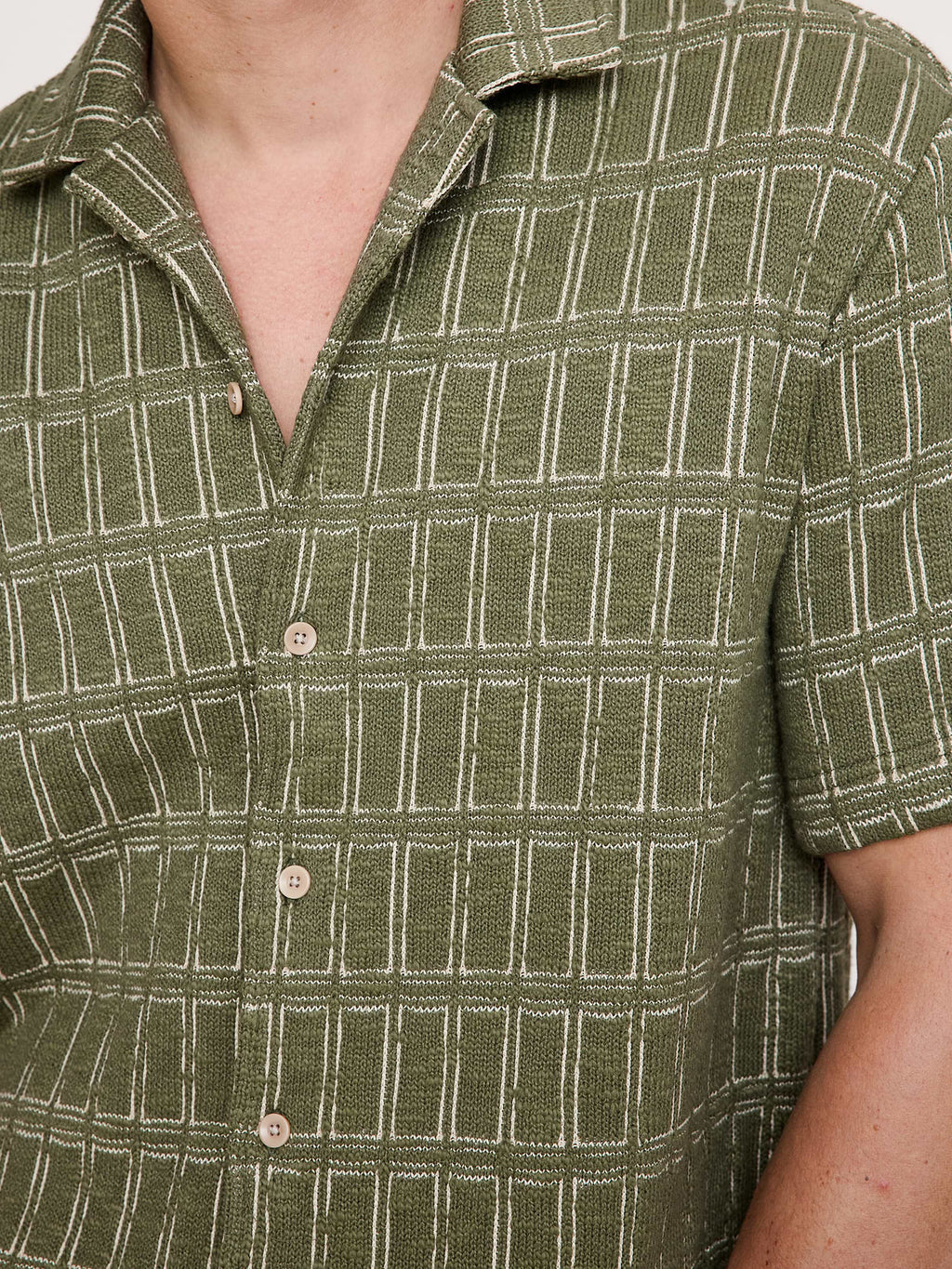 Relaxed-Fit Jacquard Resort Shirt - Winter Moss Green