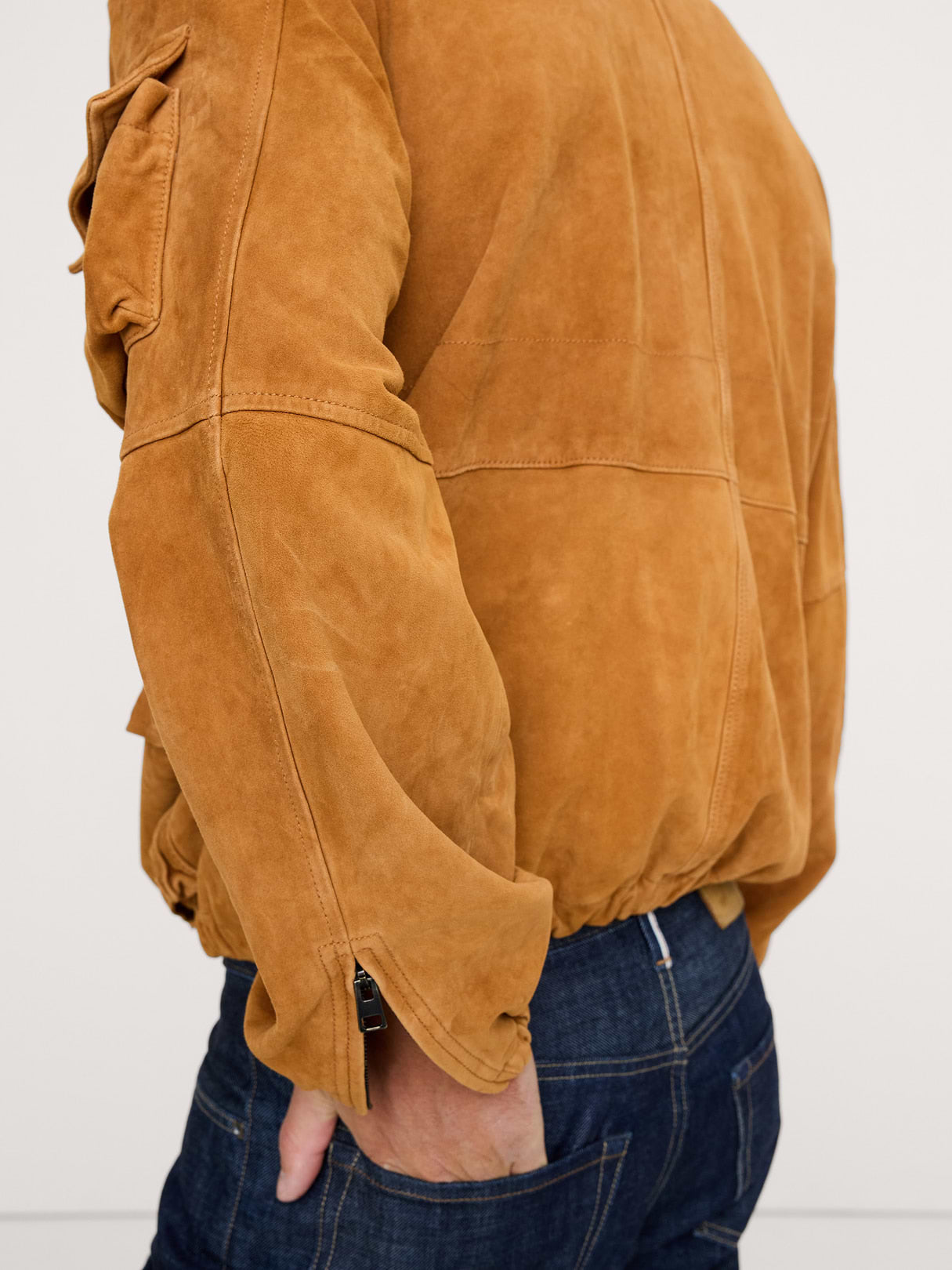 Suede Multi-Pocket Jacket - Toffee Suede
