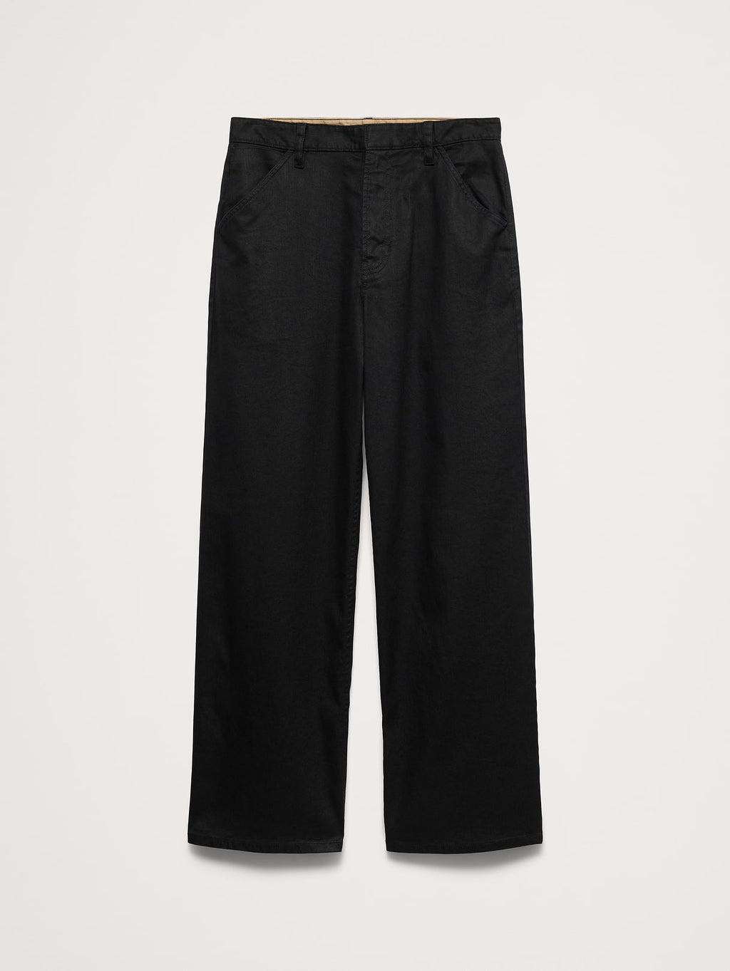 Loose Italian Linen-Cotton Pant - Black