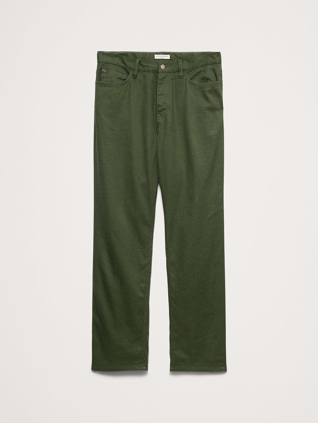 Straight Linen-Cotton Traveler Pant - Leafy Green