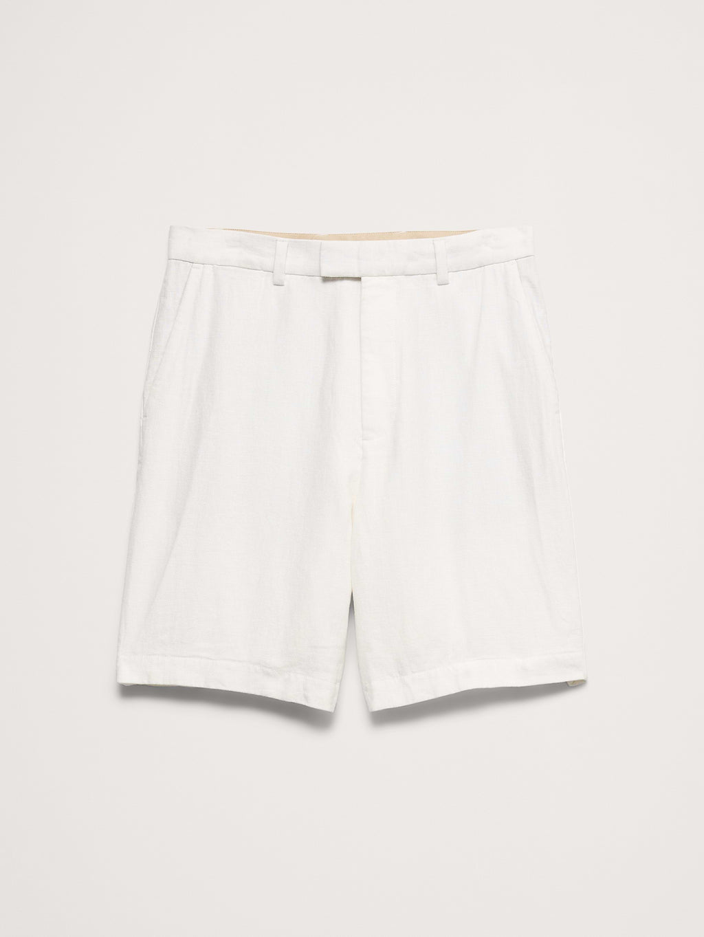 9" Linen Short - White