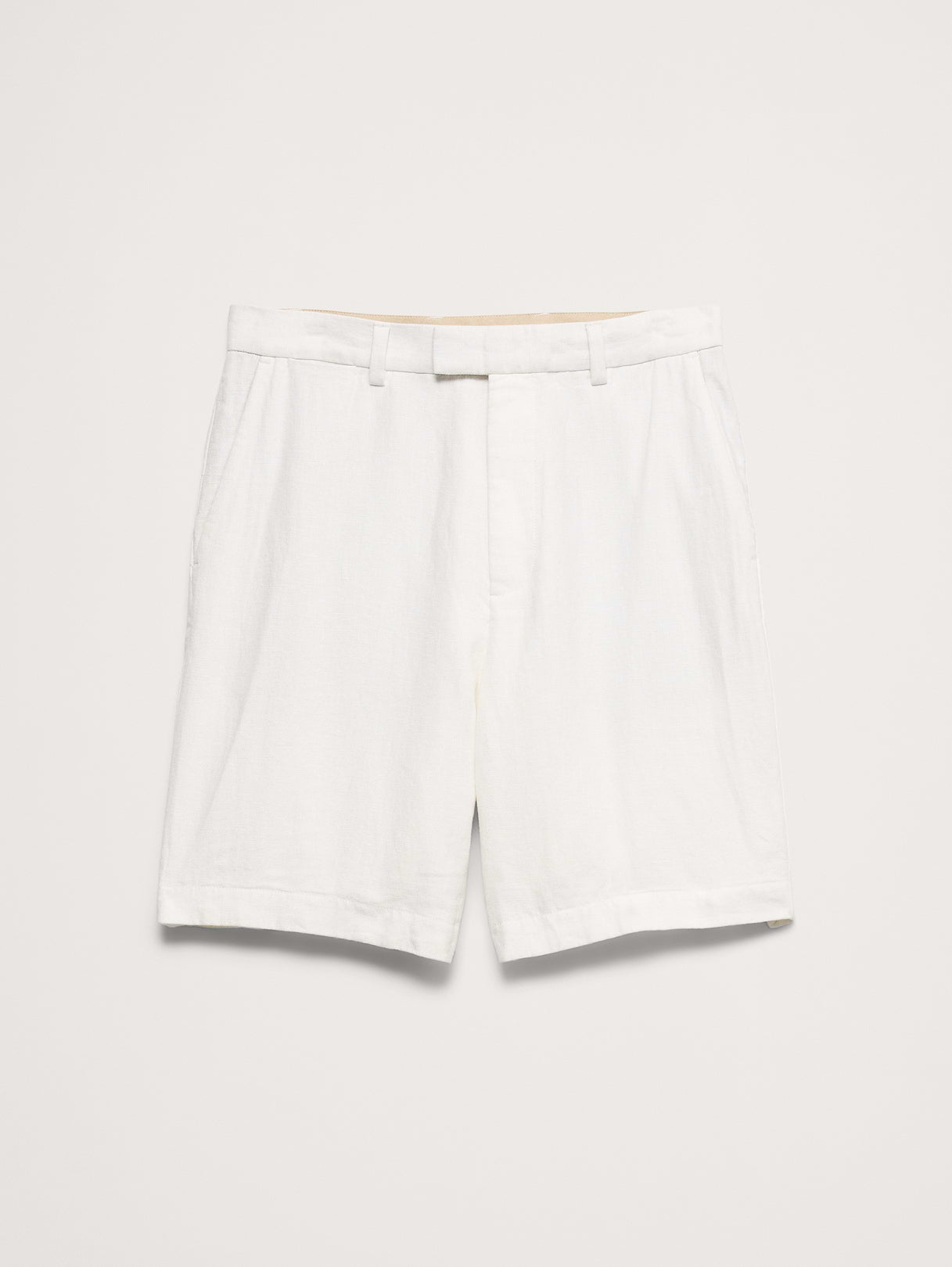 9" Linen Short - White