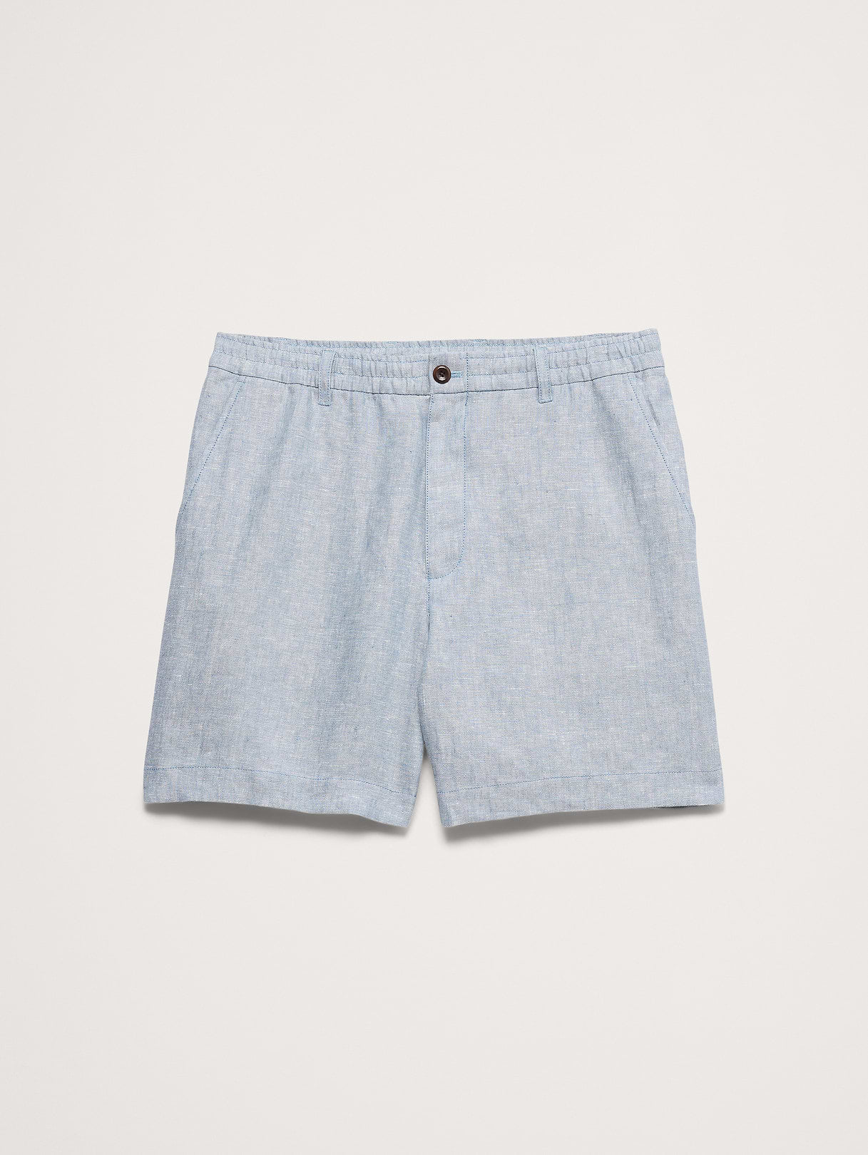 7" Linen Pull-On Short - Sky Blue