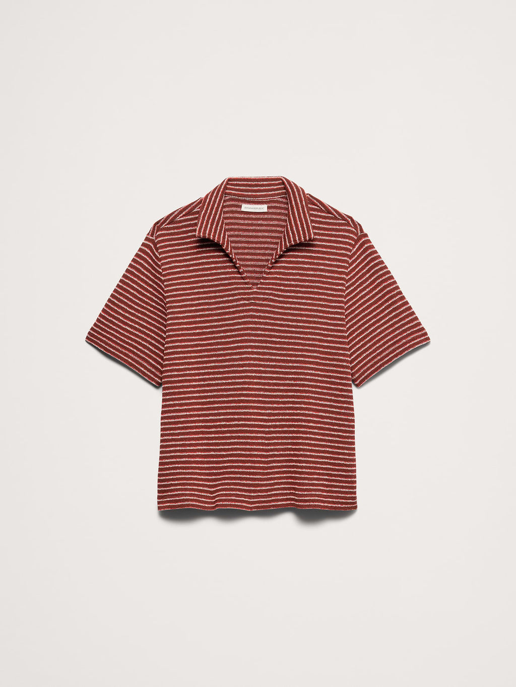 Relaxed-Fit Striped Polo - Jasper Red