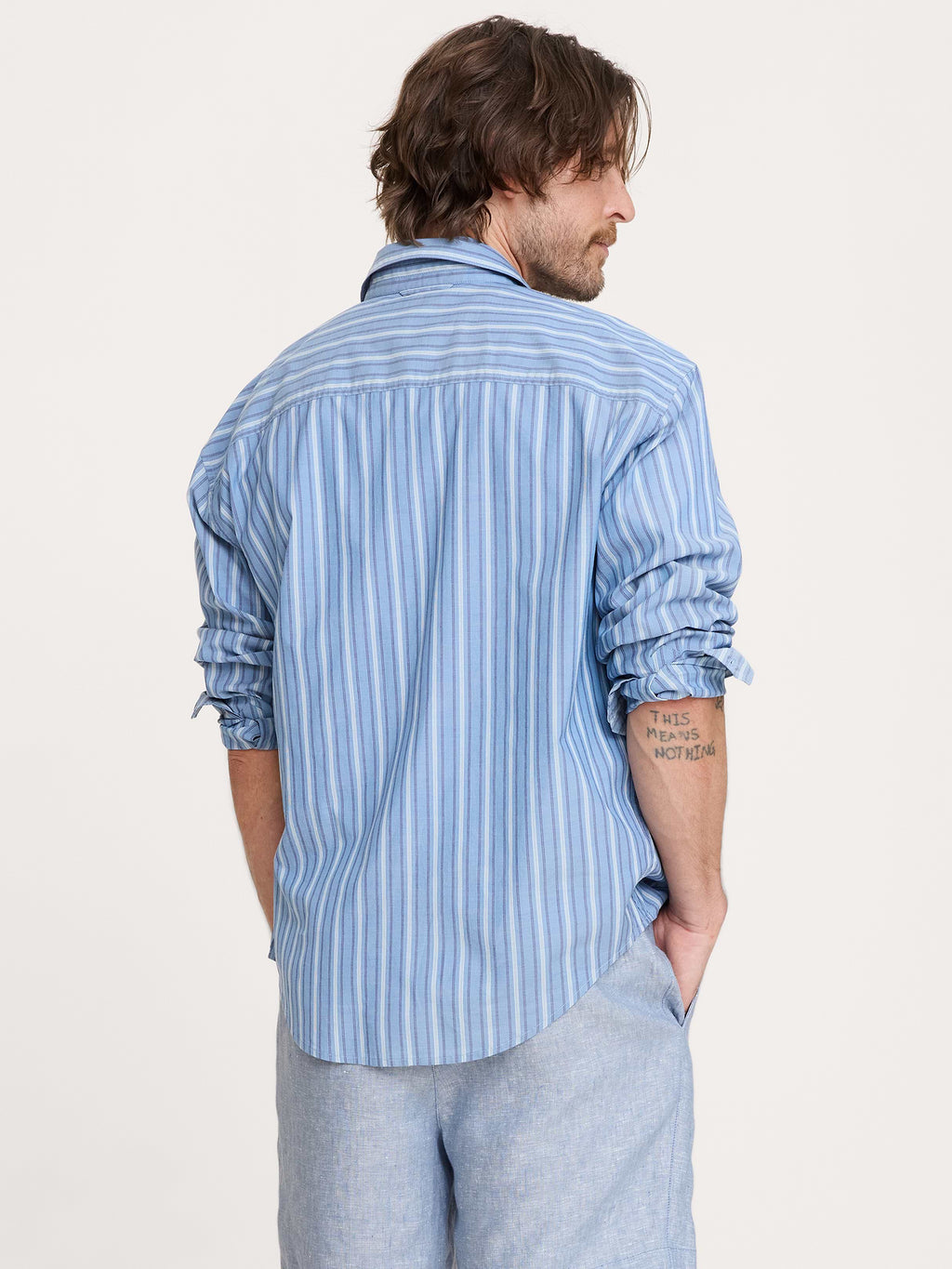 7" Linen Pull-On Short - Sky Blue