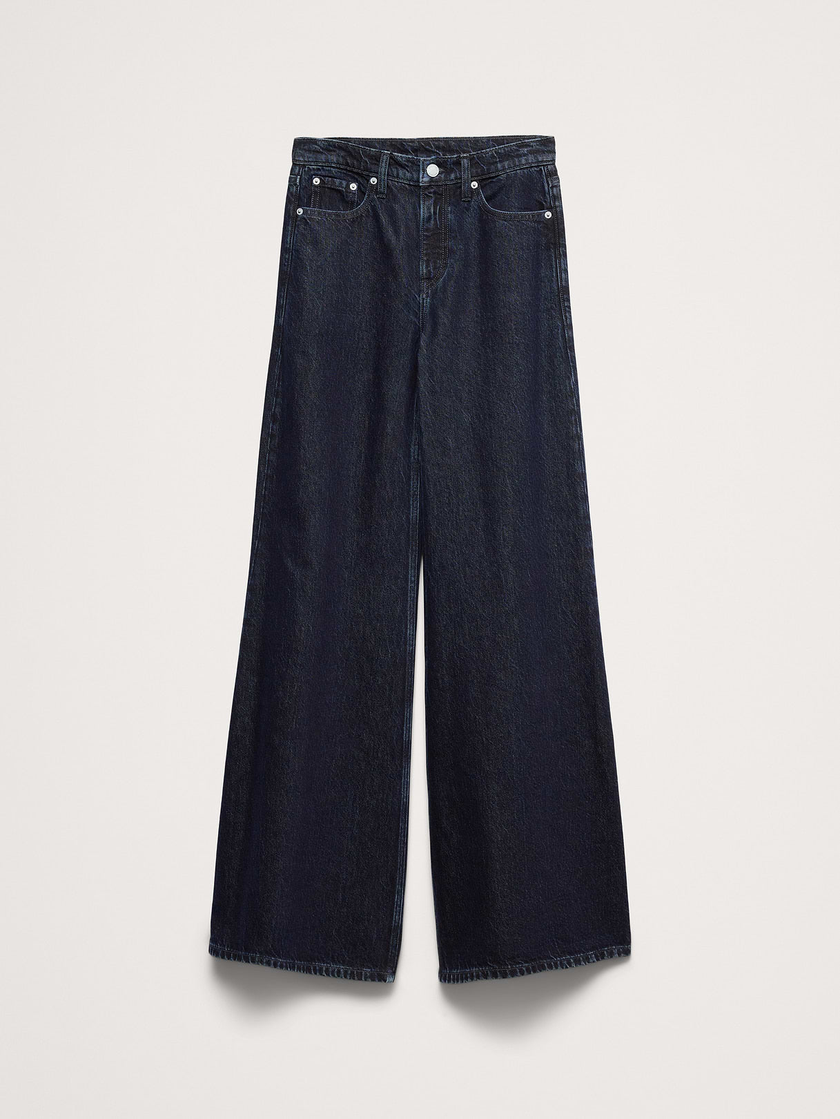 High-Rise Wide-Leg Lightweight Palazzo Jean - Dark Wash