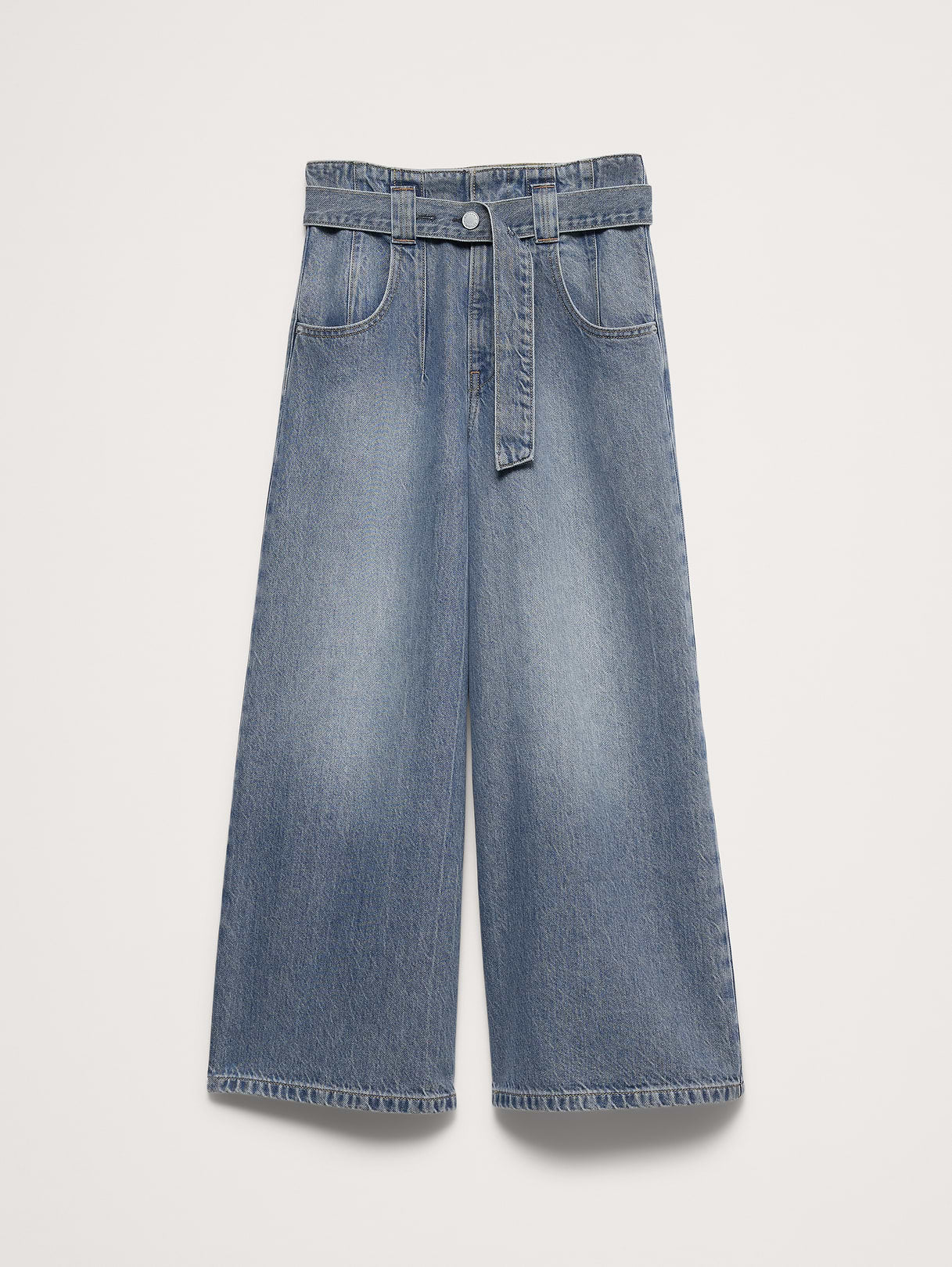 Ultra-High Rise Lightweight Culotte Jean - Light Wash