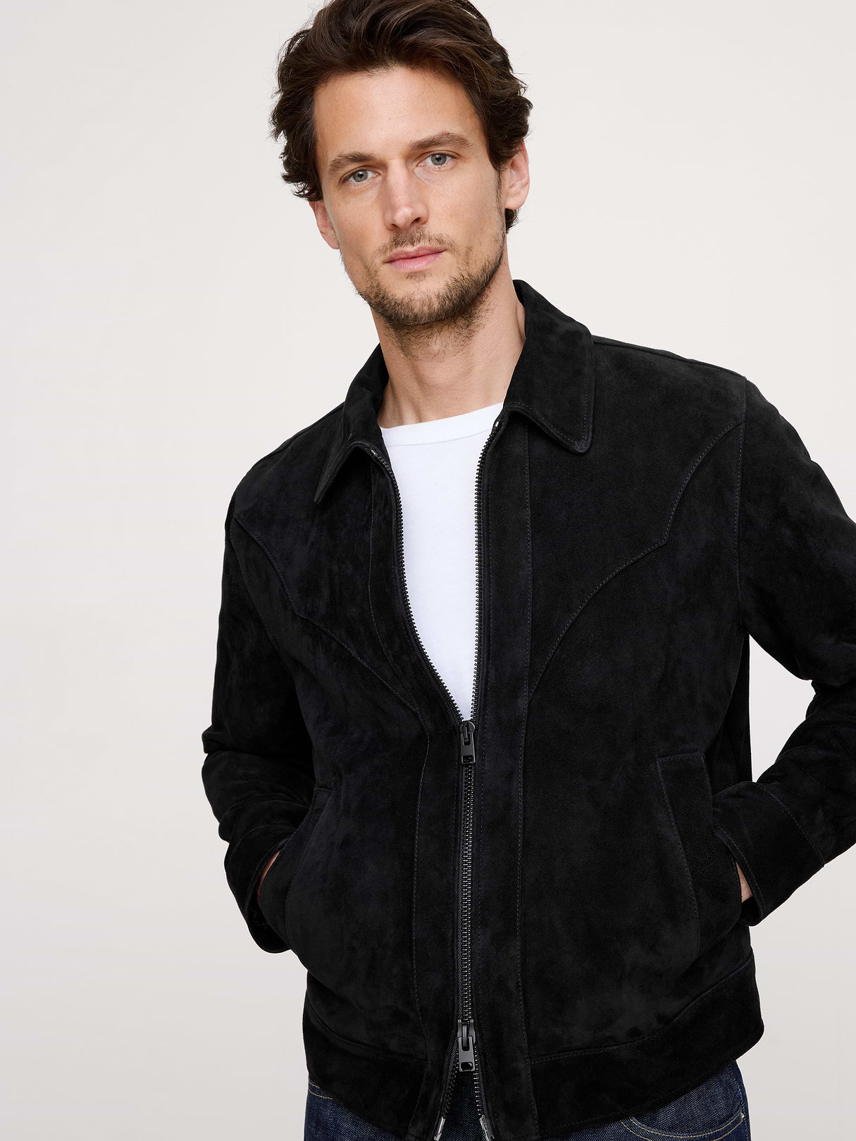 Suede Western Jacket - Black